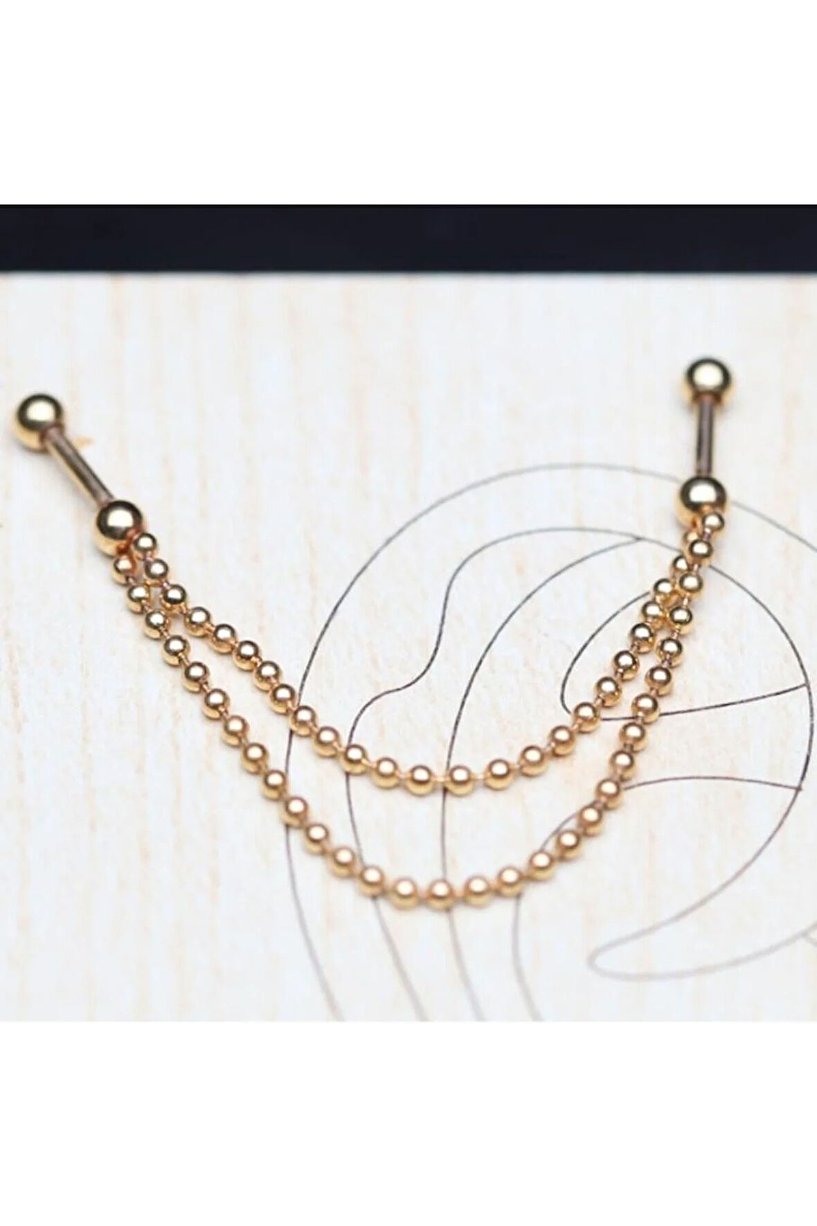 316 L Cerrahi Çelik Çift Zincir Köprü Piercing