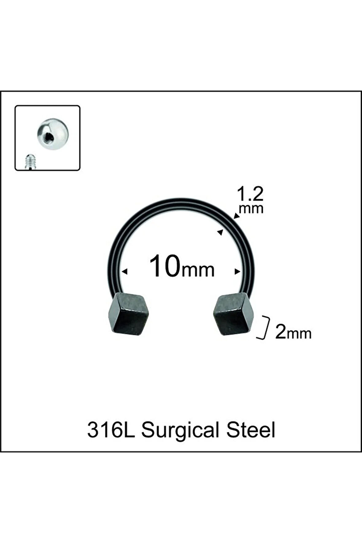 316 L Cerrahi Çelik Kıkırdak Helix Tragus Piercingi