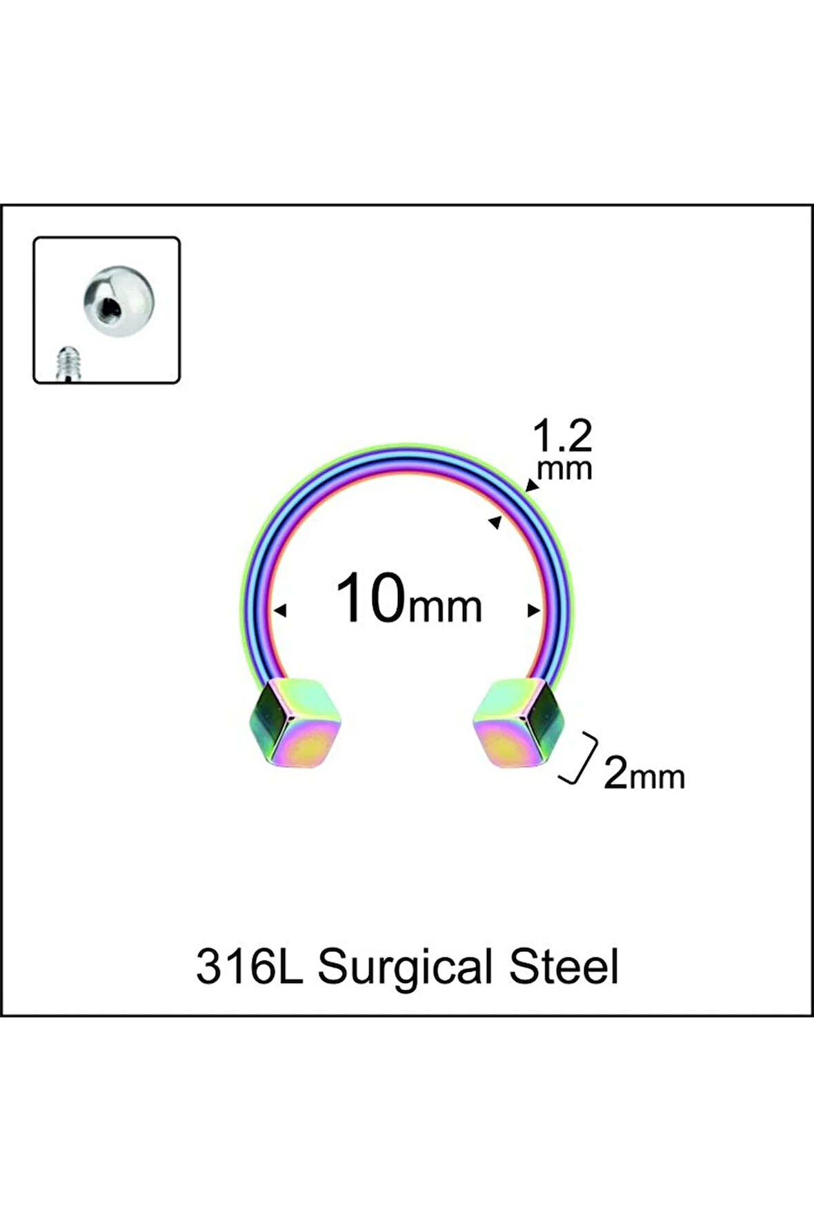 316 L Cerrahi Çelik Kıkırdak Helix Tragus Piercingi