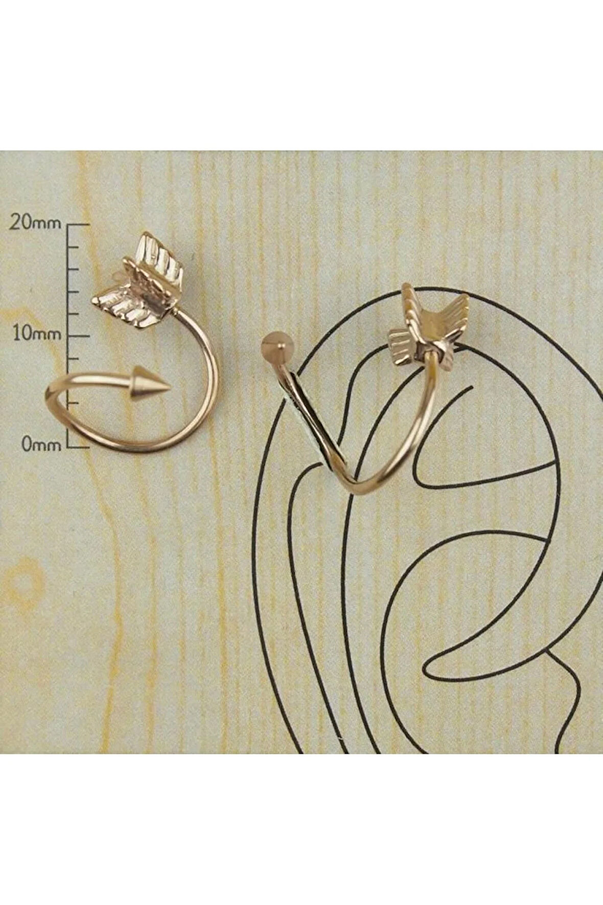 316 L Cerrahi Çelik Ok Spayk Halka Piercing