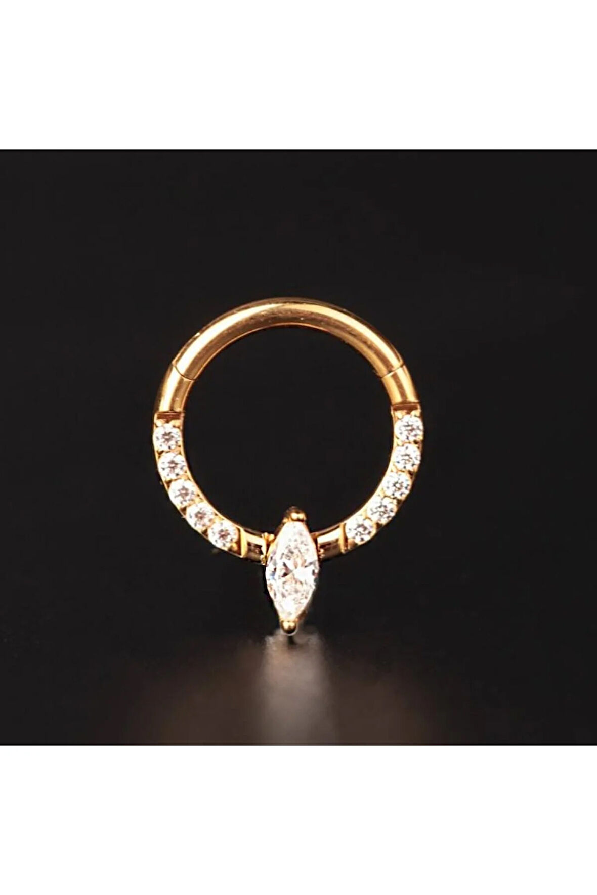 316 L Cerrahi Çelik Pırlanta Modeli Kilitli Halka Piercing Özel Tasarım Piercing