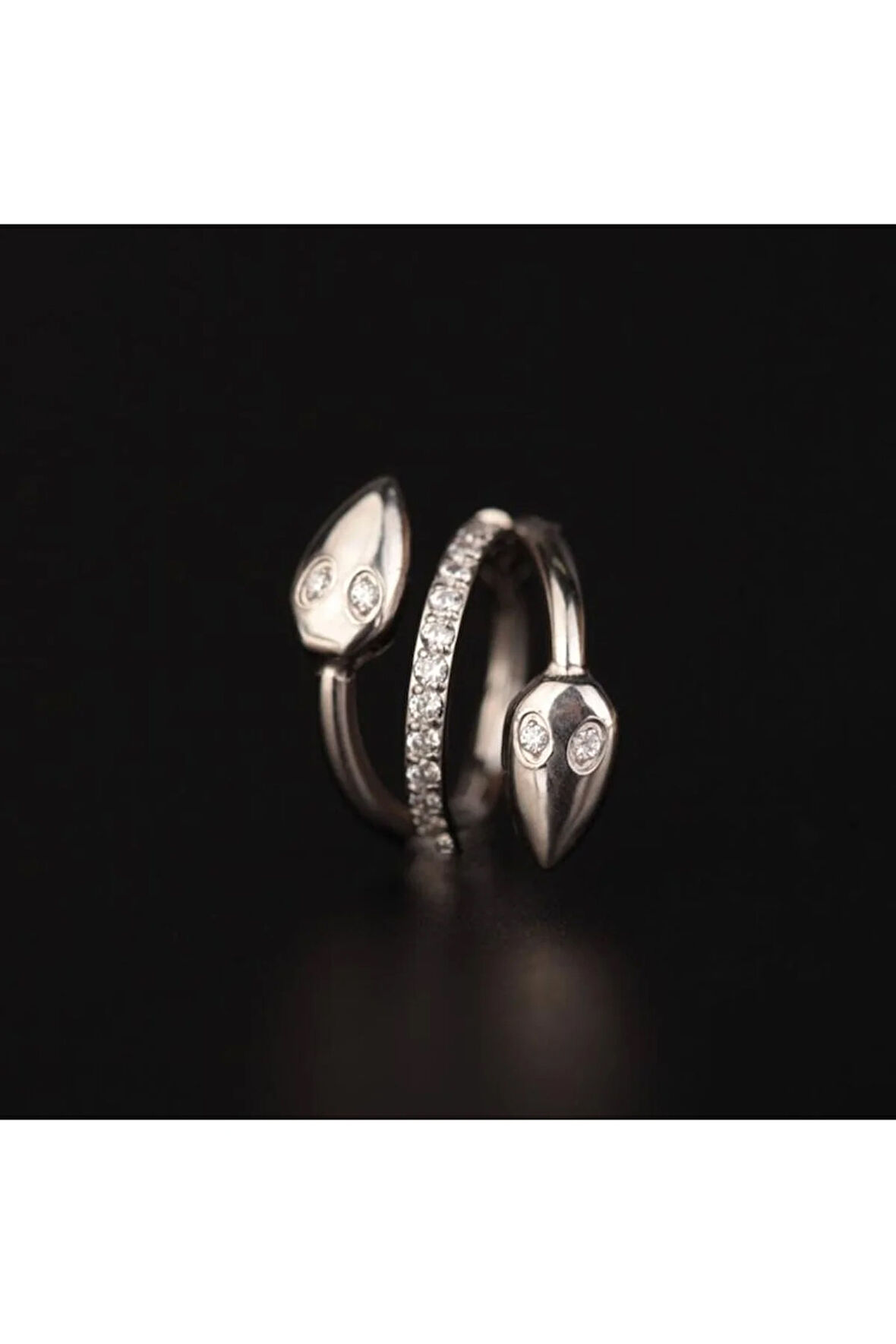 316 L Cerrahi Çelik Yılan Zirkon Taşlı Özel Tasarım Halka Piercing