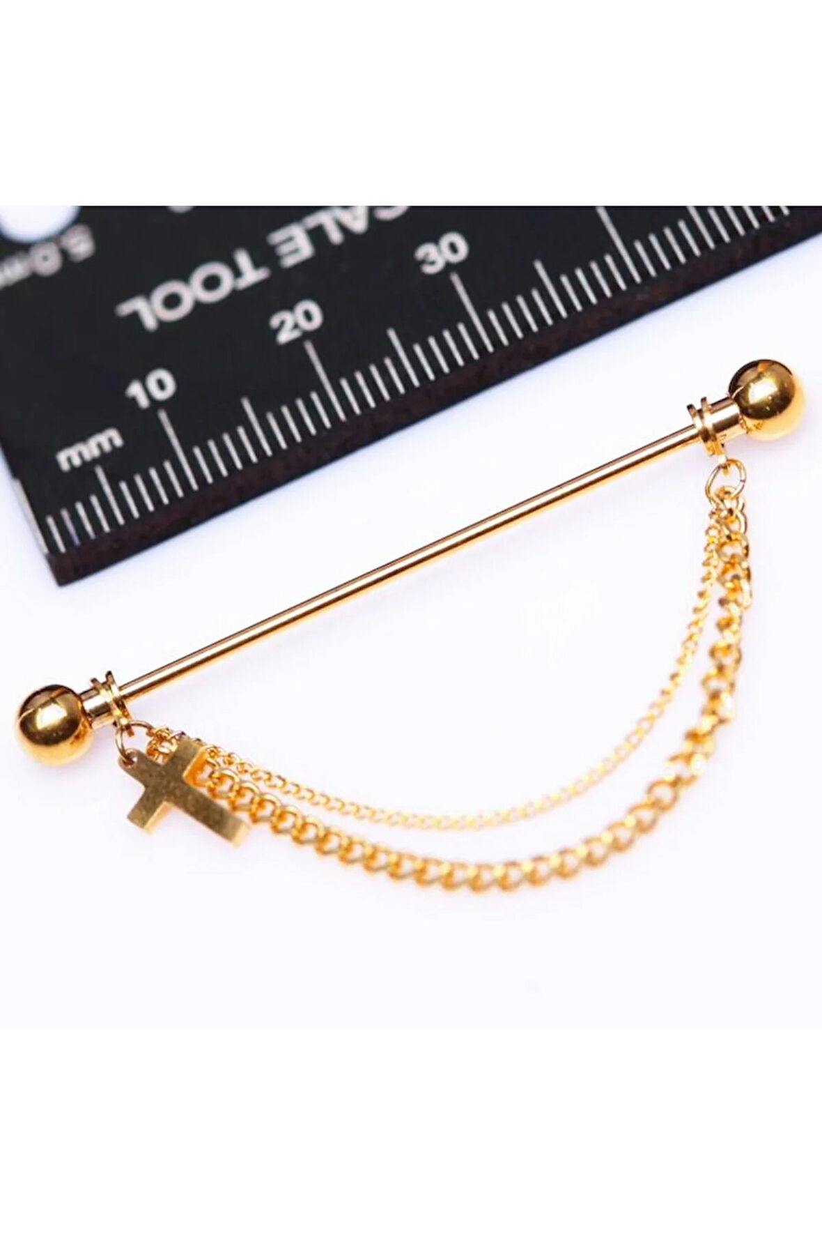 316 L Cerrahi Çelik Haç Zincir Modeli Köprü Piercing