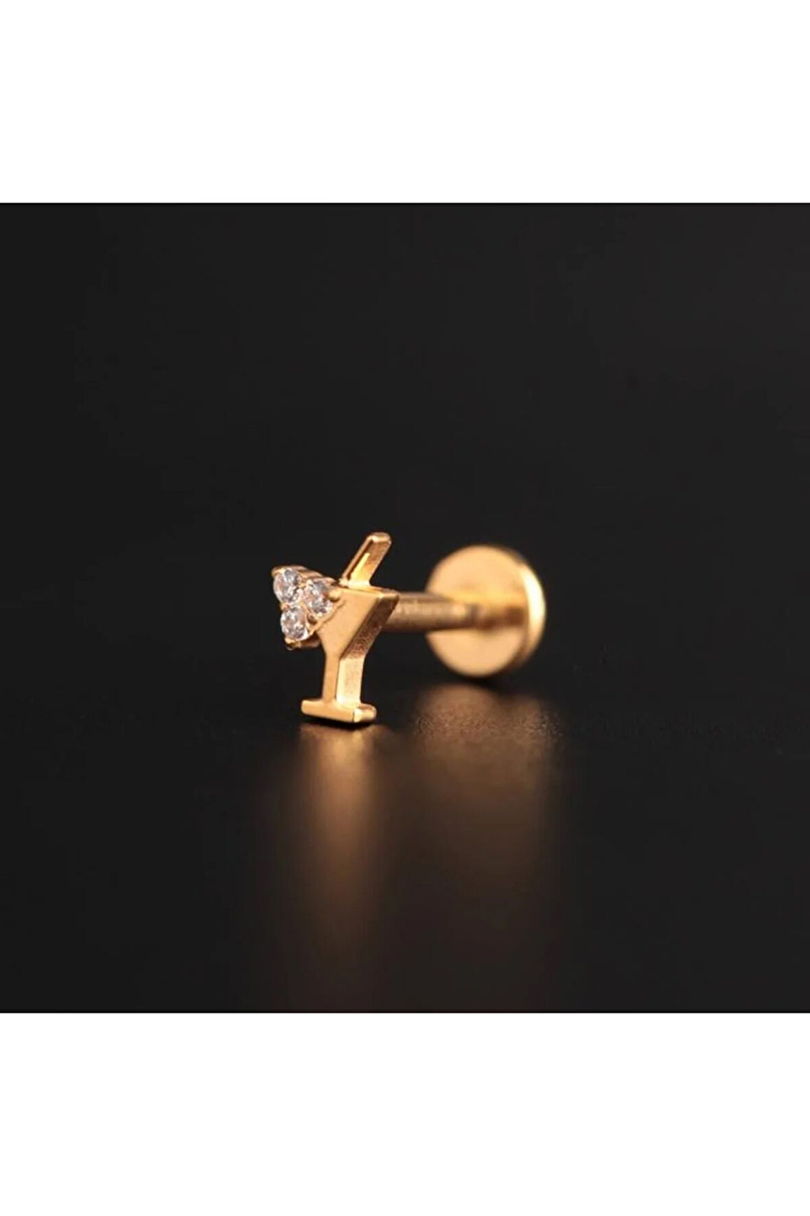 Yüksek Kalite G23 Titanyum Zirkon Taşlı Kokteyl Kıkırdak Helix Tragus Titanium Piercing