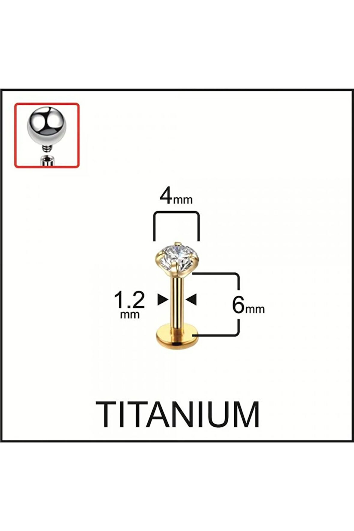 Yüksek Kalite G23 Titanyum Pırlanta Modeli Dudak Kıkırdak Helix Tragus Titanium Piercing