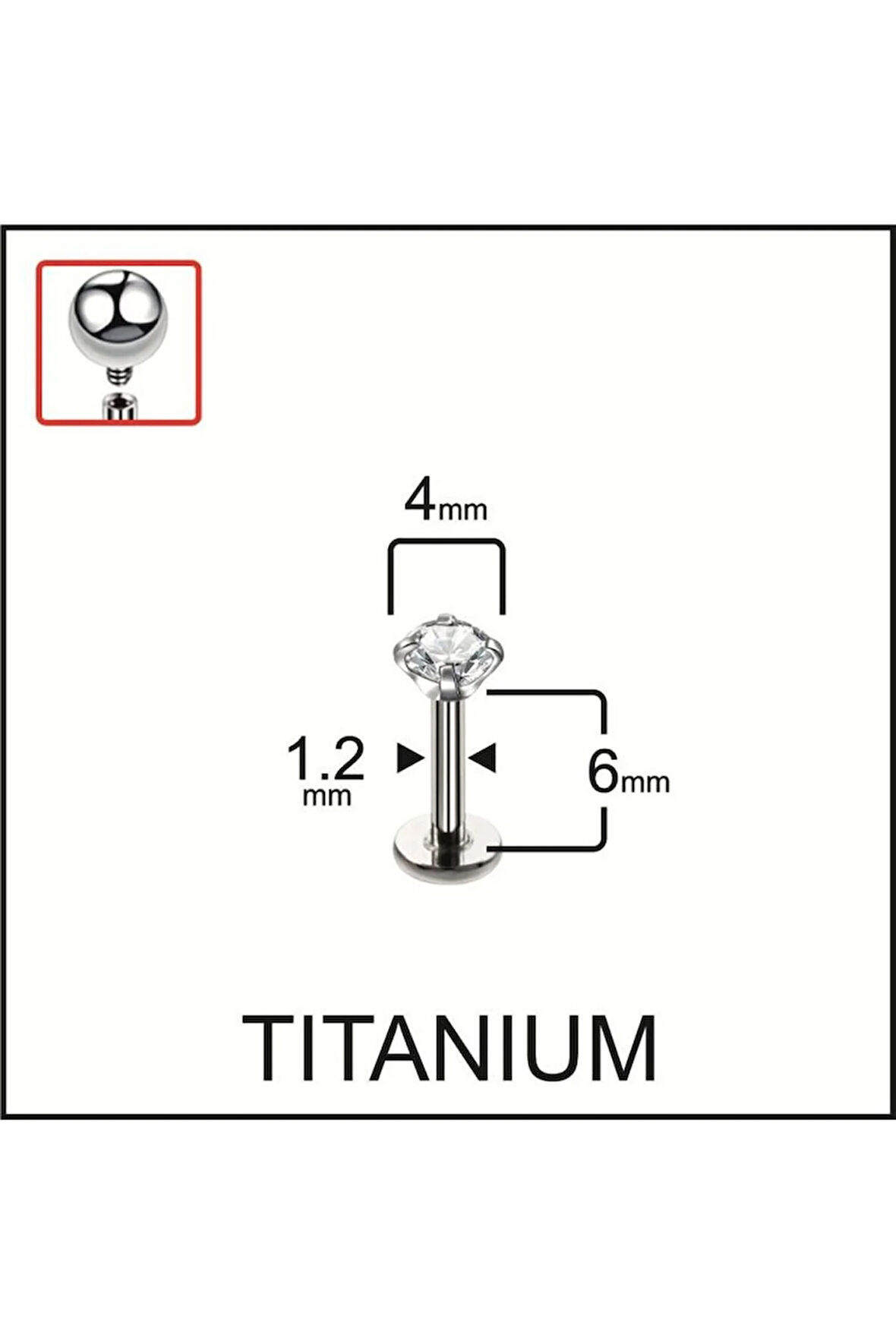 Yüksek Kalite G23 Titanyum Pırlanta Modeli Dudak Kıkırdak Helix Tragus Titanium Piercing