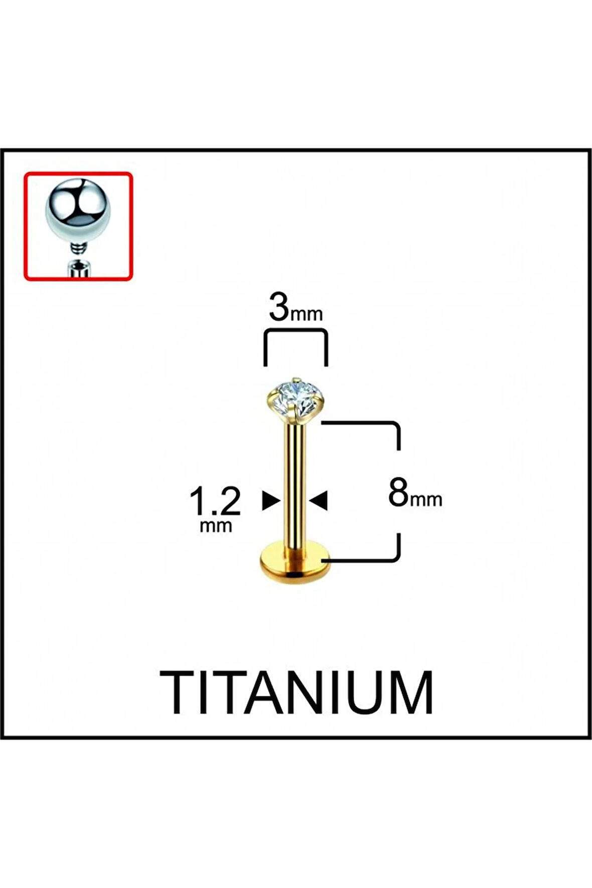 Yüksek Kalite G23 Titanyum Pırlanta Modeli Dudak Kıkırdak Helix Tragus Titanium Piercing