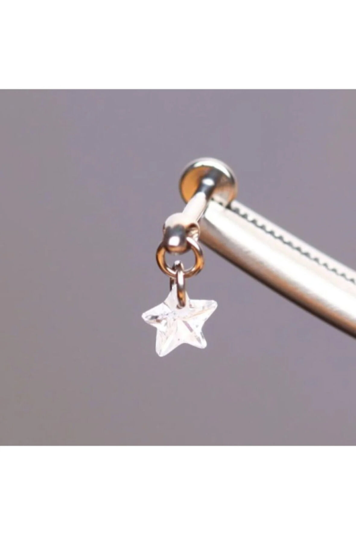 Yüksek Kalite G23 Titanium Sallantılı Zirkon Taşlı Dudak Helix Tragus Kıkırdak Titanyum Piercing