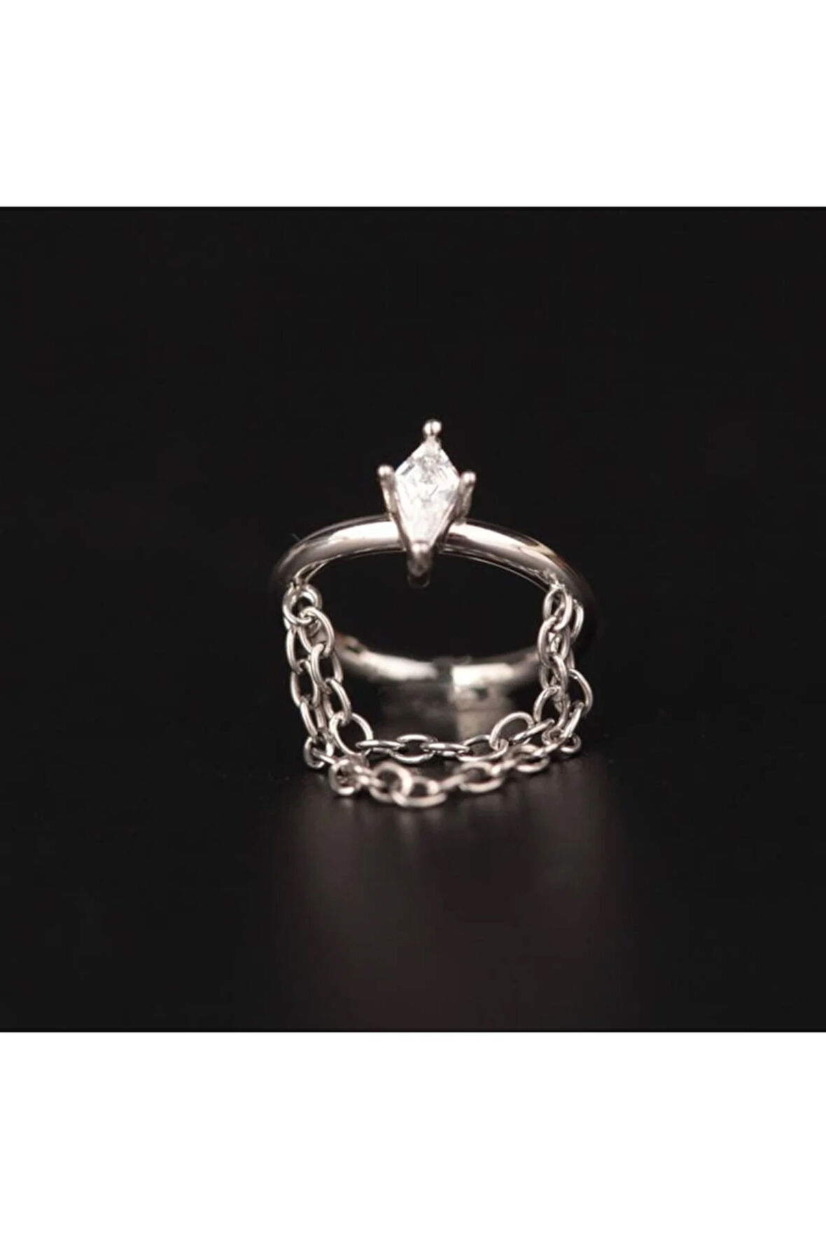 316 L Cerrahi Çelik Drakula Modeli Çicft Zincir Kilitli Halka Piercing 8mm x 1,2 mm