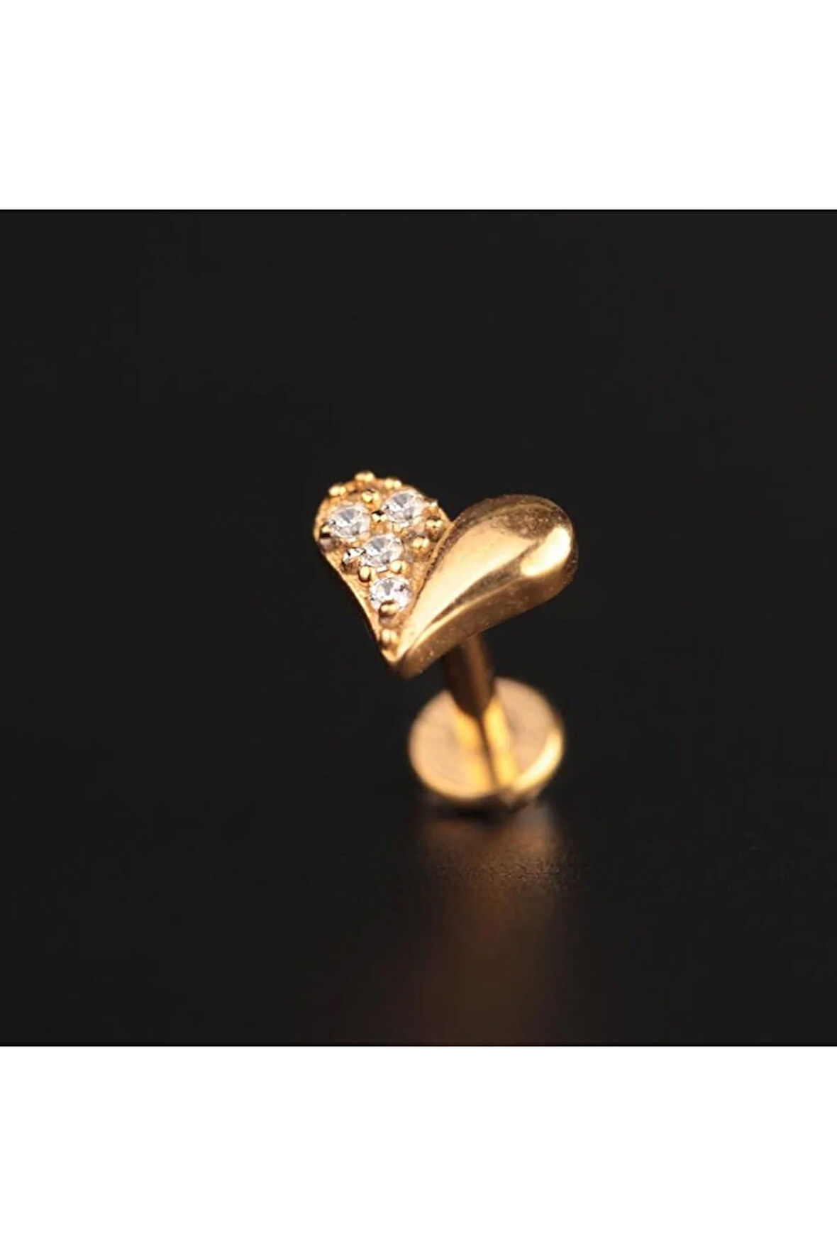 316 L Cerrahi Çelik Kalp Modeli Dudak Helix Kıkırdak Tragus Piercingi