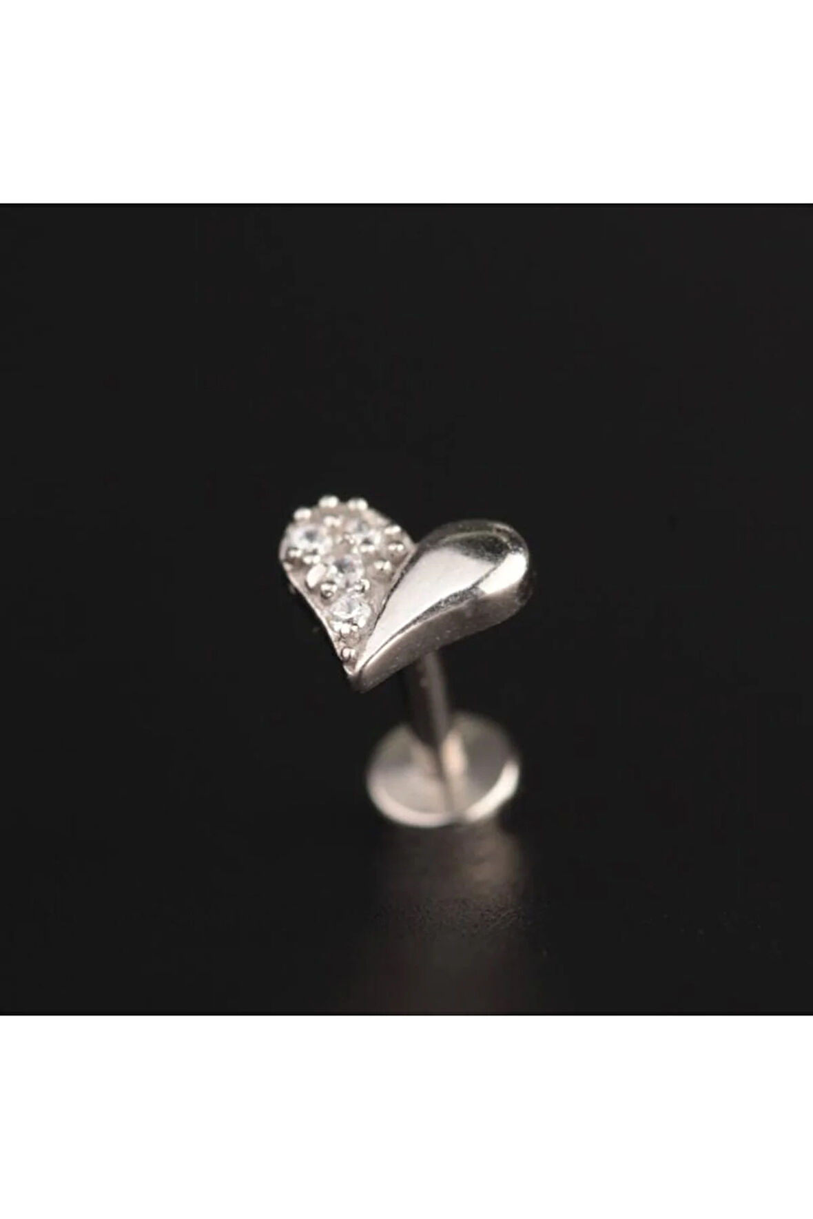 316 L Cerrahi Çelik Kalp Modeli Dudak Helix Kıkırdak Tragus Piercingi