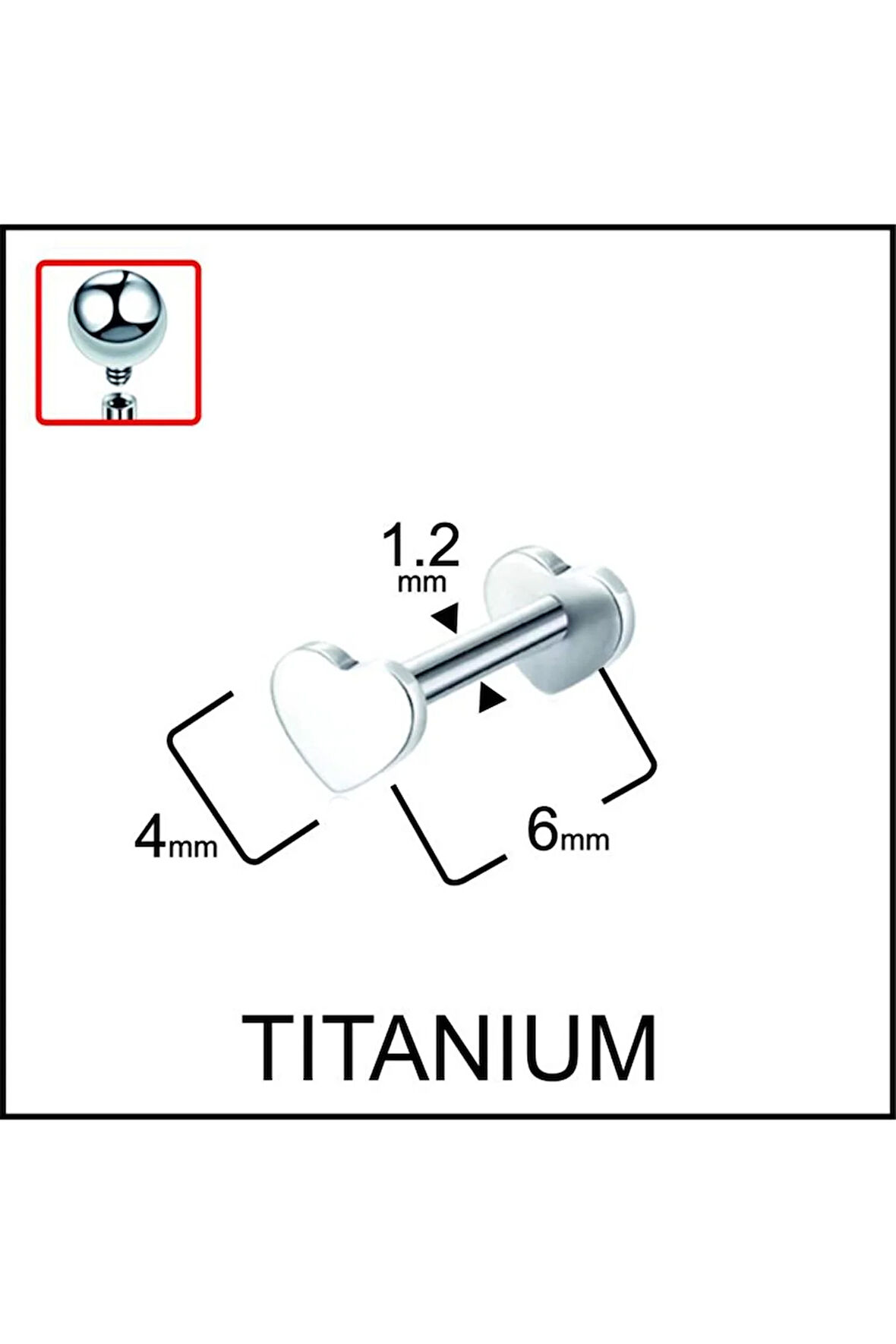 Yüksek Kalite G23 Titanium Çift Taraflı Titanyum Kıkırdak Tragus Kulak Piercingi