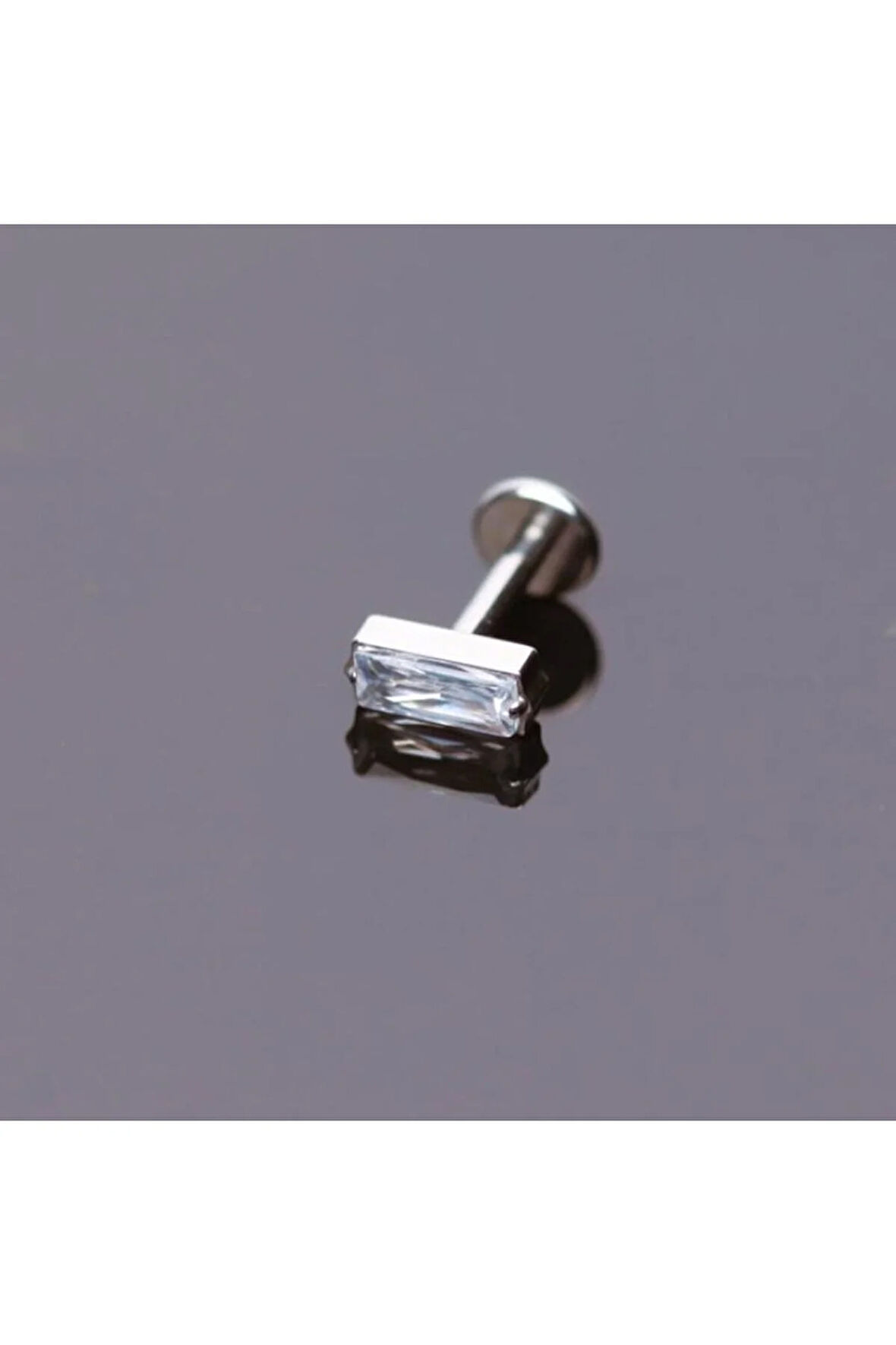 Yüksek Kalite G23 Pırlanta Baget Taşlı Titanyum Dudak Helix Kıkırdak Tragus Piercingi