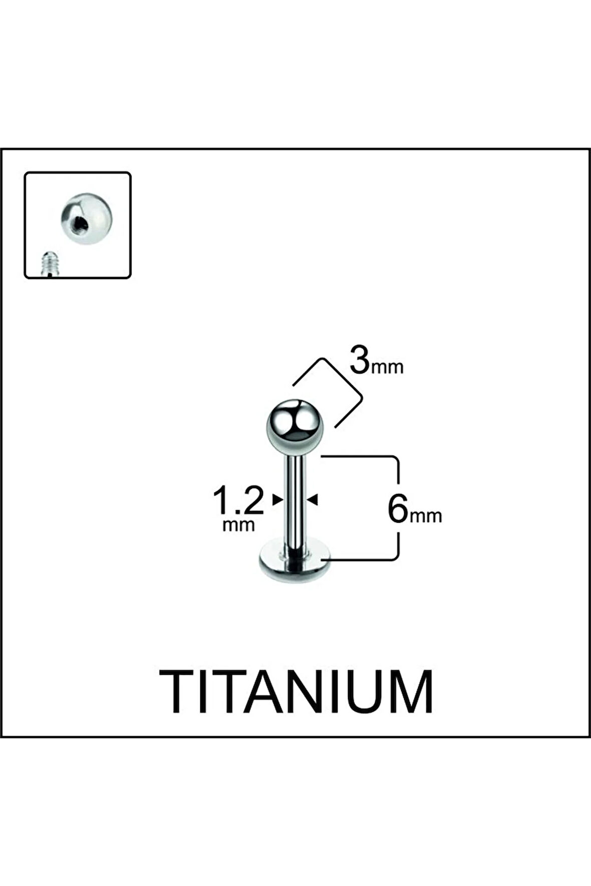 Yüksek Kalite G23 Titanium Top Titanyum Dudak Helix Kıkırdak Tragus Piercingi