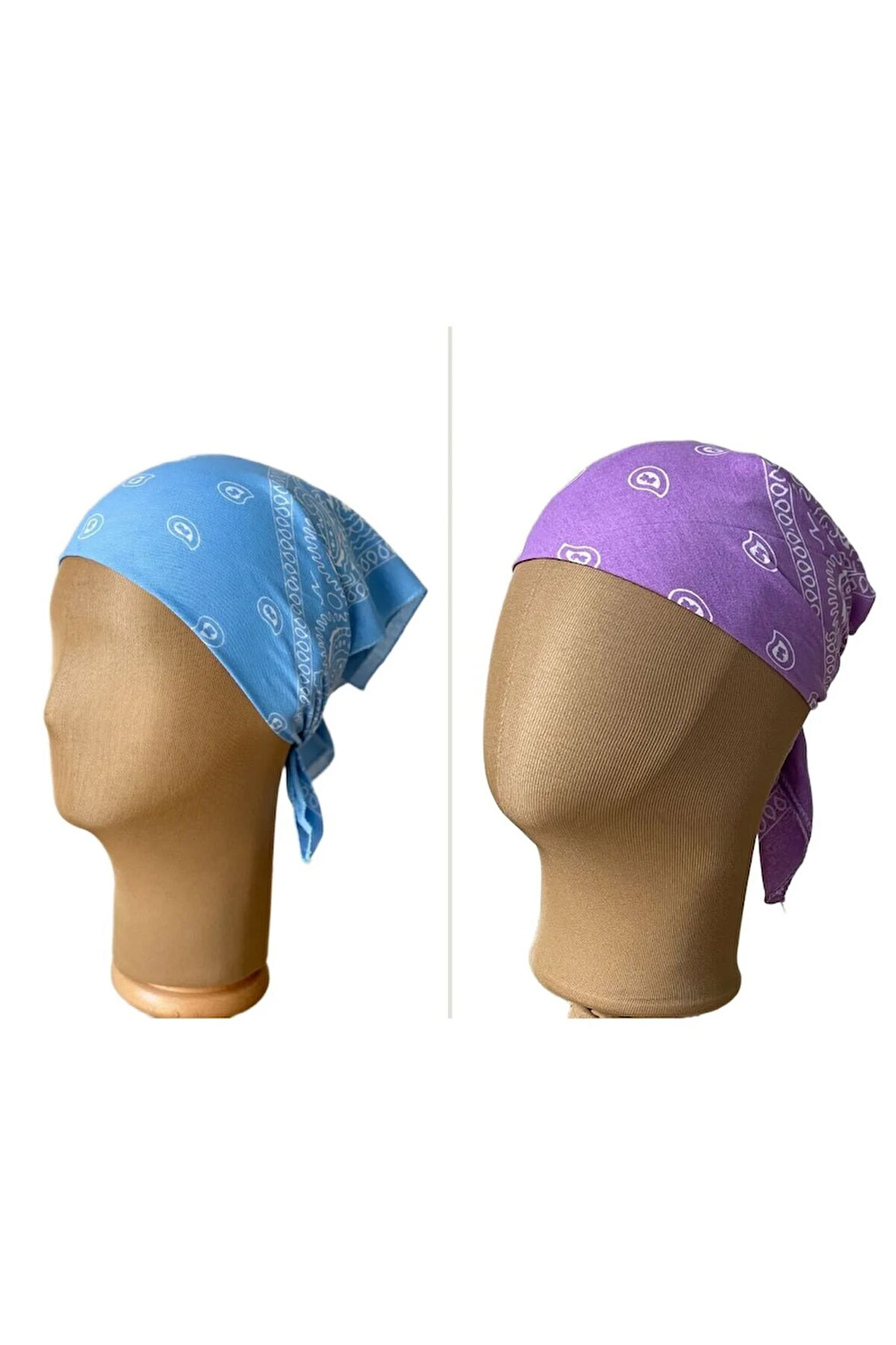 %100 Pamuklu Klasik Desen Unisex 2li Bandana Seti Renkli Bandana Etnik Desenli A Kalite Bandana