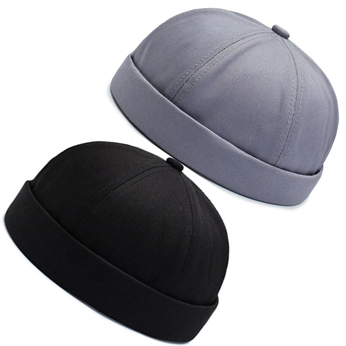 2 Li Set %100 Pamuk Cap Ayarlanabilir Docker Şapka Yazlık Takke Şapka Retro Şapka Takke Şapka