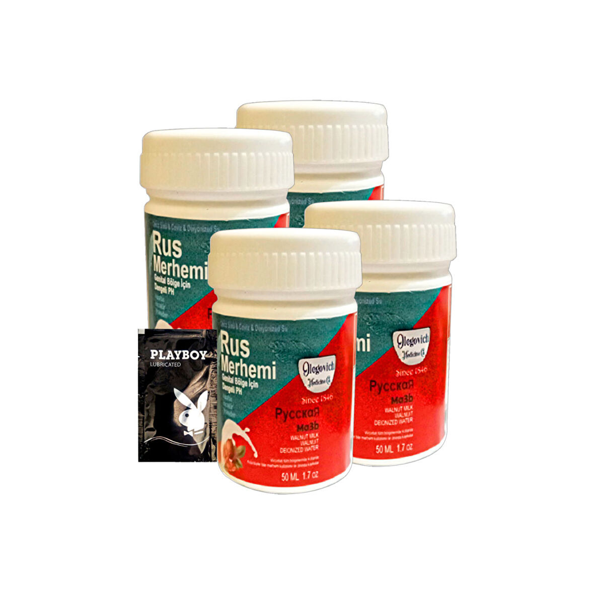 Valnut Milk & Walnut Glegnid Rus Merhemi 4 Adet 50 ml Genital Bölge Tüy Dökücü Zayıflatıcı Krem + Jel Hediye