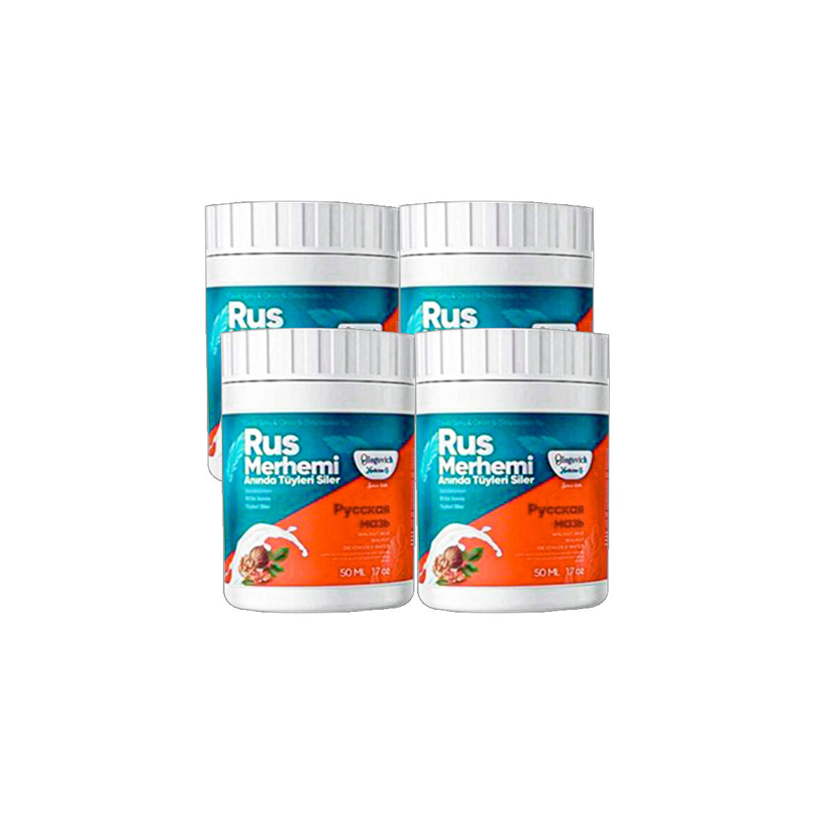 Glegnd Turquoise Ceviz & Ceviz Sütü Tüy Dökücü Zayıflatıcı İnceltici Russ Merhemi 50 ml 4 Adet
