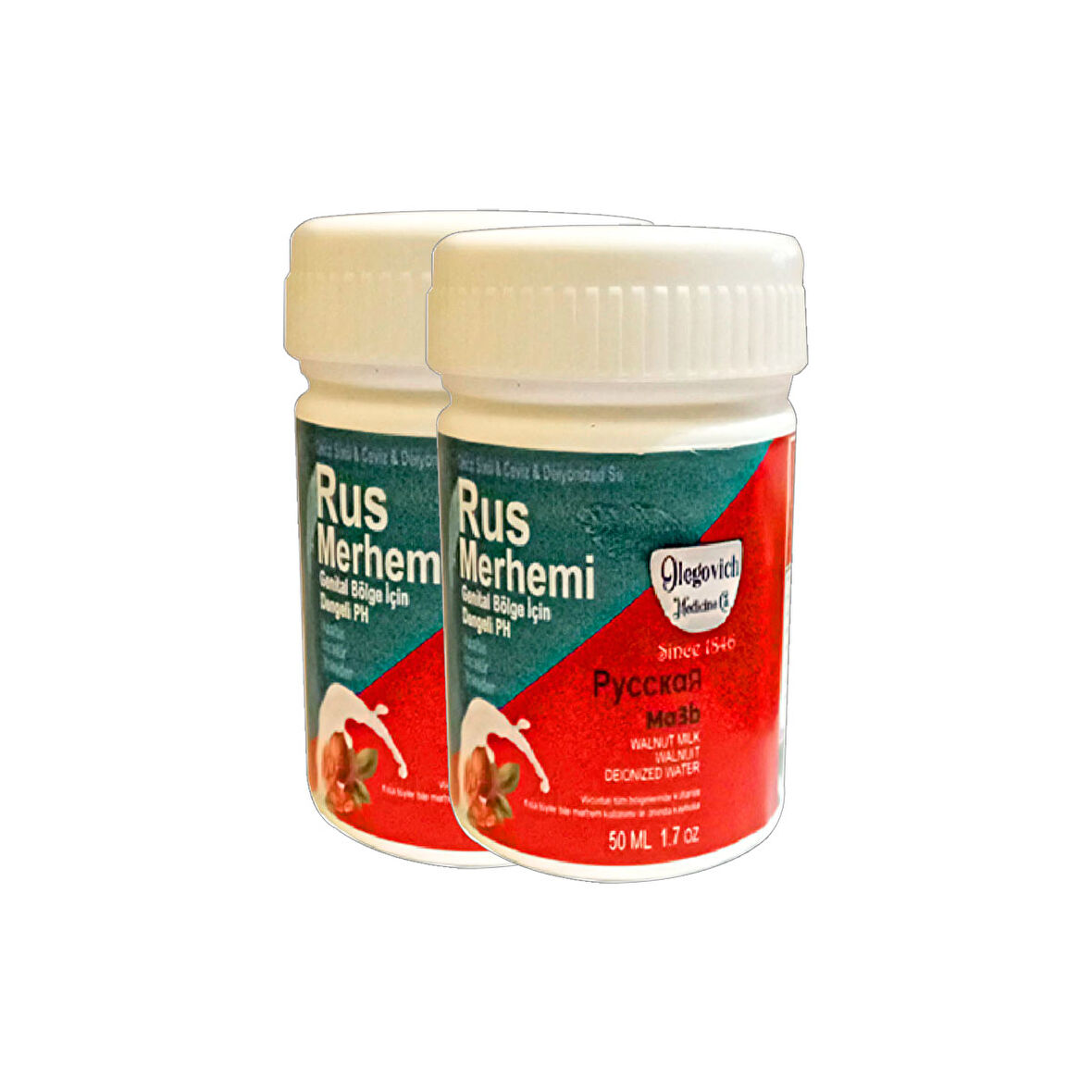 Rus Merhemi 2 Adet Özel Bölge Tüy Dökücü Zayıflatıcı Krem Valnut Milk & Walnut genital area hair removal cream 50 ml
