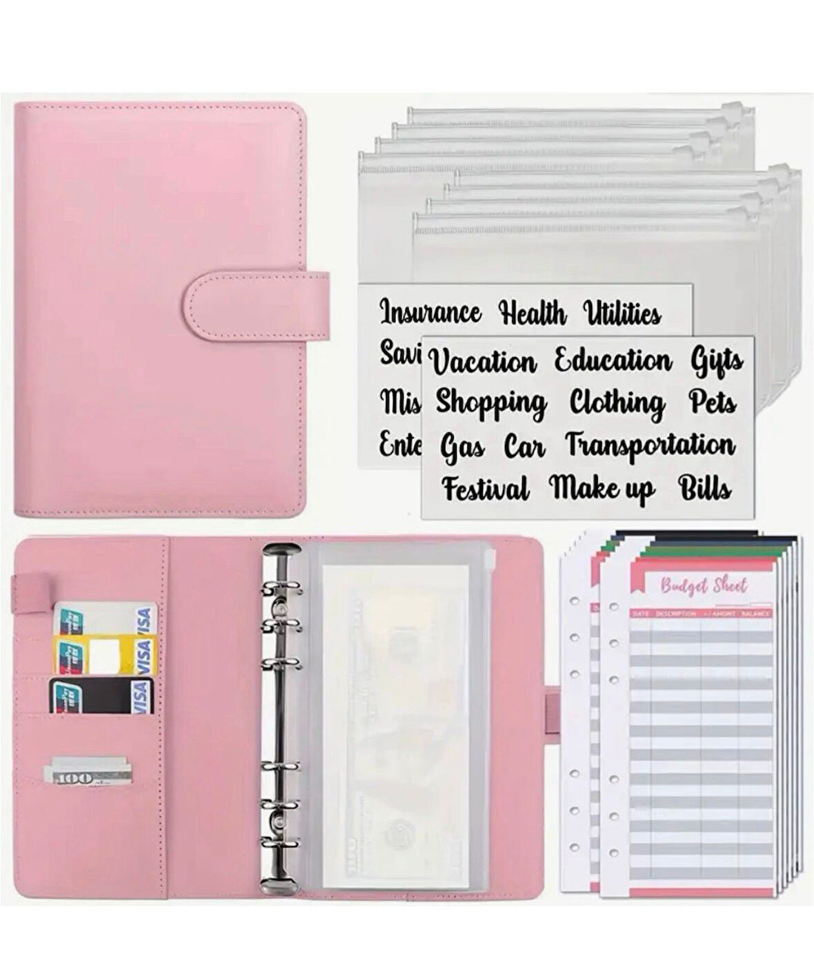 Birikim Ajandası Bütçe Organizeri A6 Bütçe Planlayıcı Cüzdan 10 Zarflı