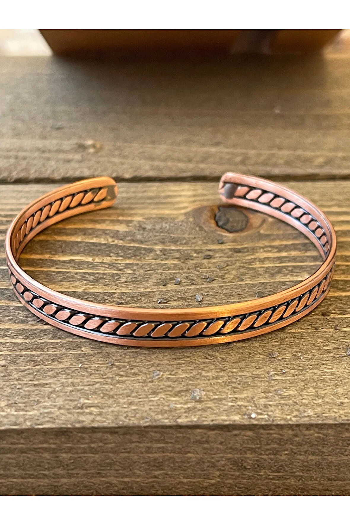 Saf Bakır Bileklik Arpa Modeli Bakır Kelepçe Bileklik