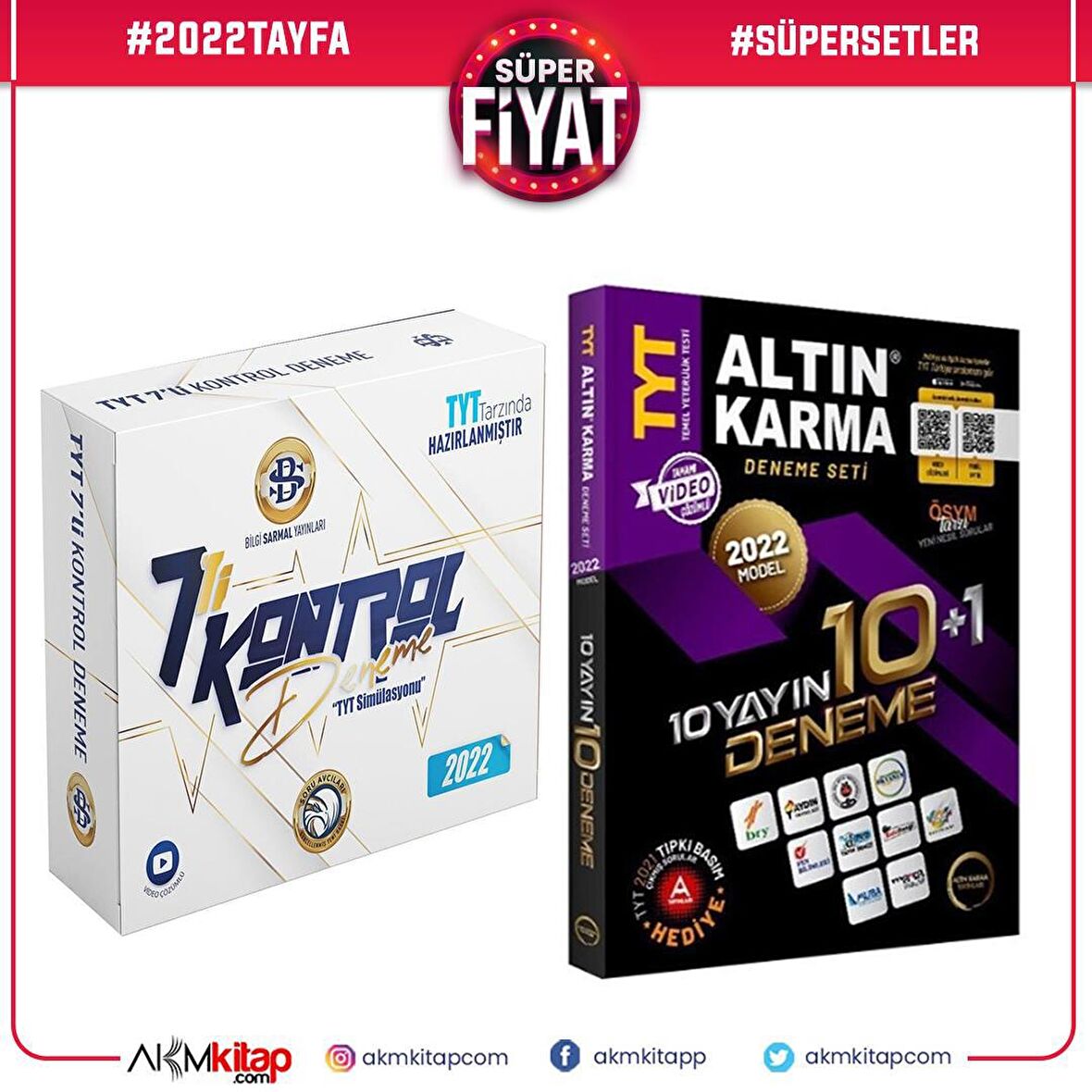 Altın Karma TYT 10 Deneme ve Bilgi Sarmal 7 Kontrol Deneme Seti 2 Kitap