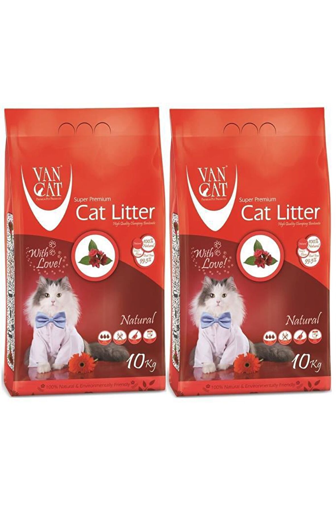 VANCAT NATURAL CAT LITTER 10 KG 2 Adet