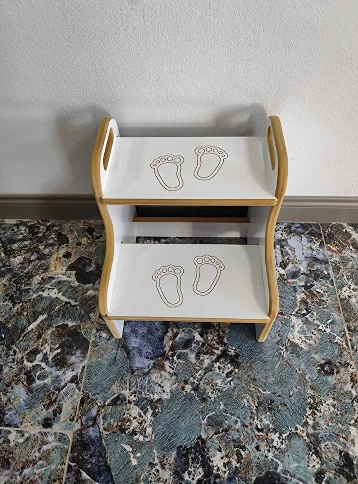 Montessori Beyaz Basamak Tabure Çocuk Banyo Wc Lavabo Merdiven Yükseltici