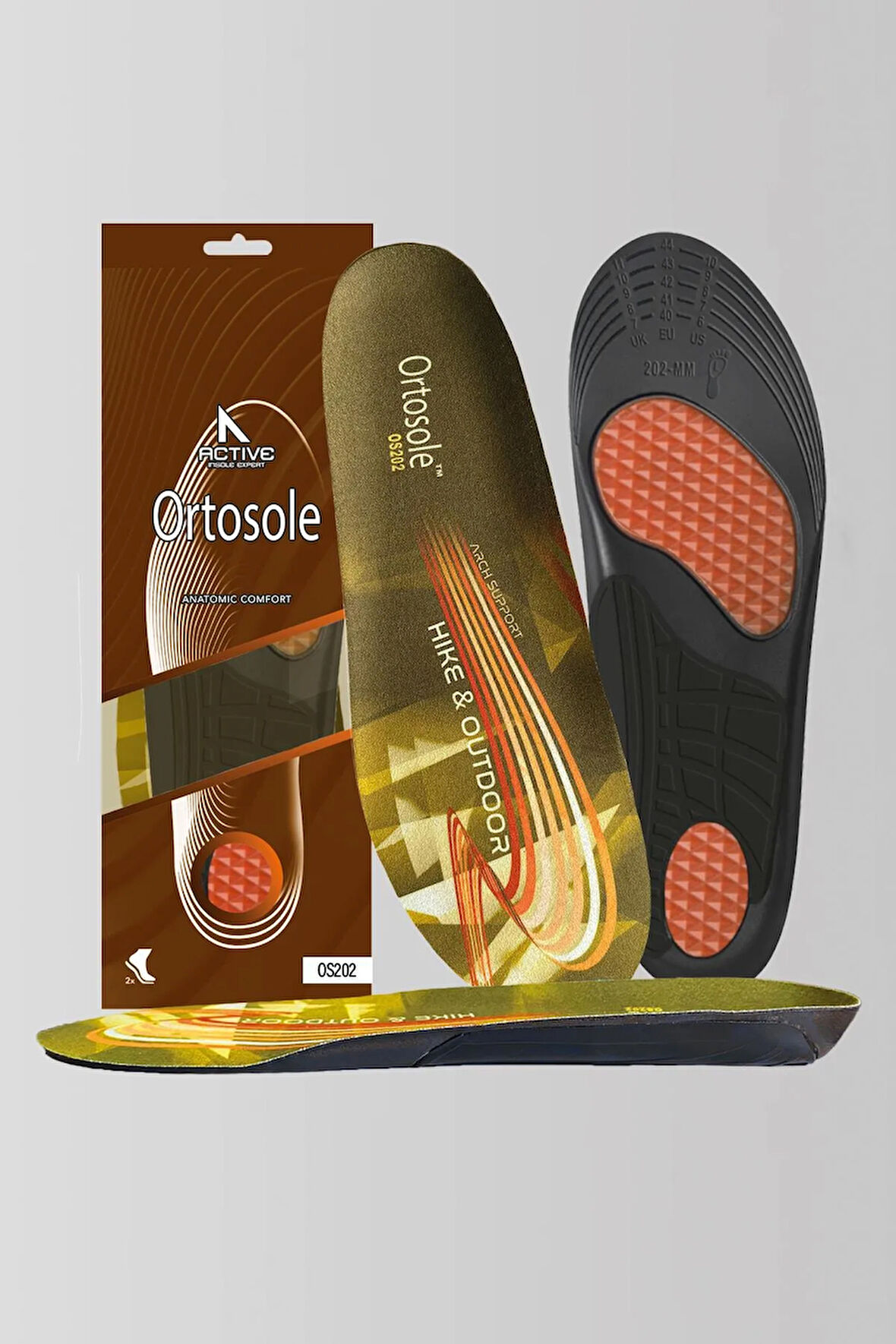 OS202 | Ark Ve Jel Destekli, Zorlu Arazi Ve Tırmanışlar Için Topuk Destekli Ortopedik Iç Tabanlık