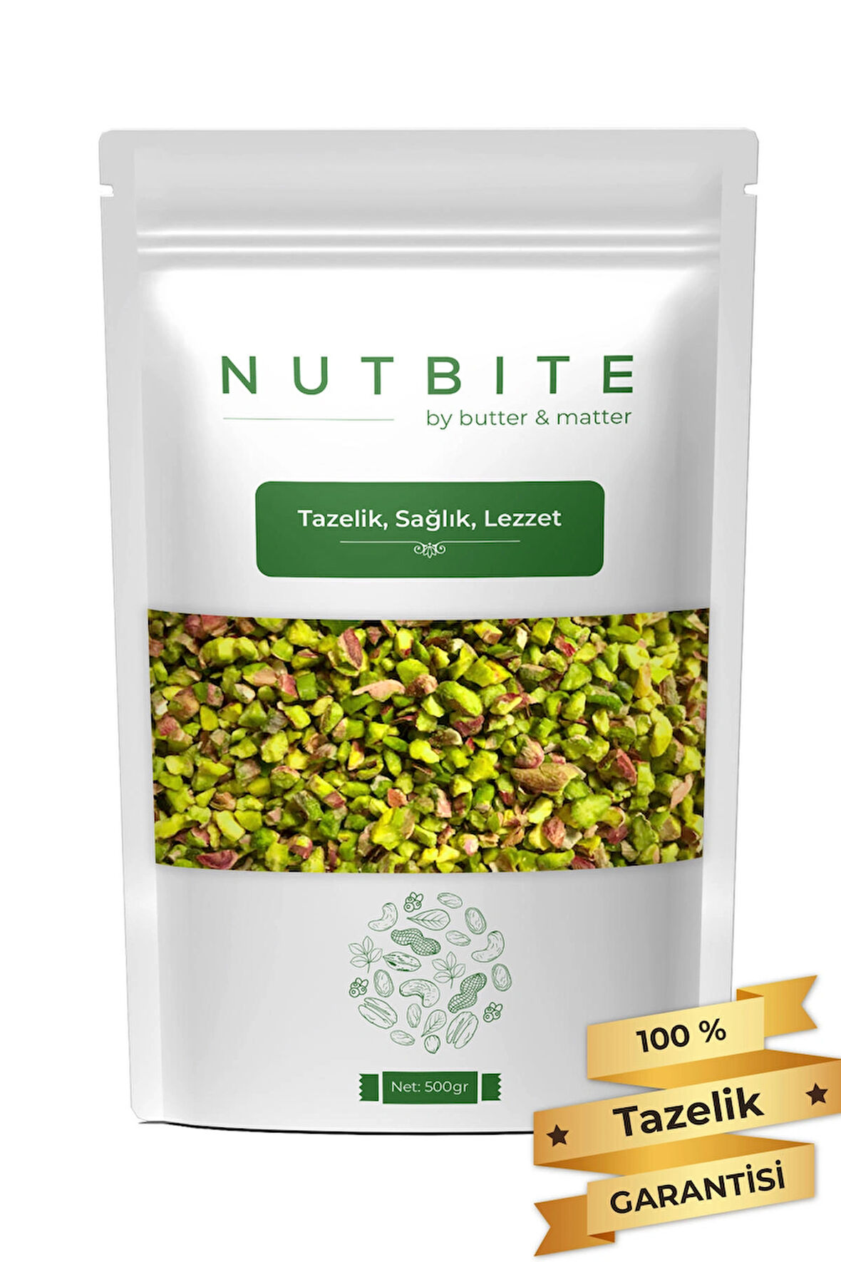 NUTBITE Pirinç Boz Antep Fıstığı 500gr - Taptaze Yeni Mahsül