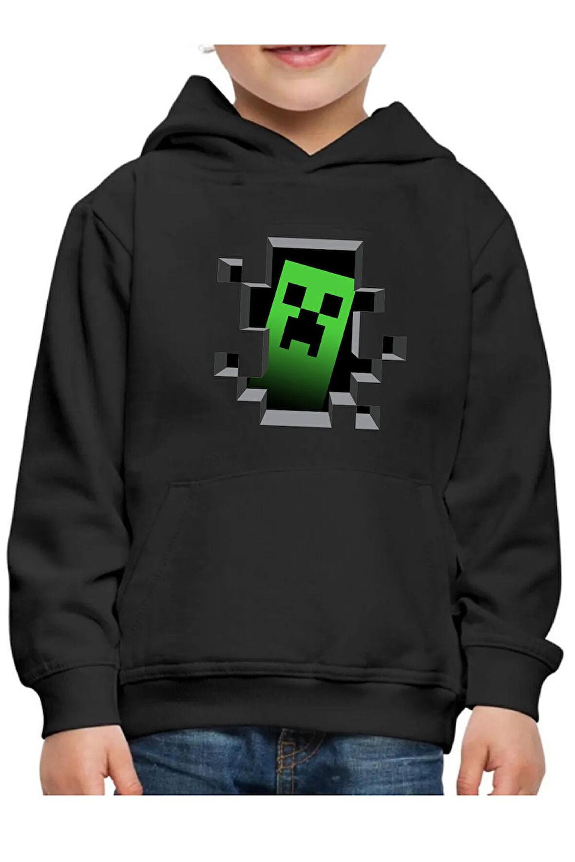 Erkek çocuk Mevsimlik Kapüşonlu Sweatshirt Hoodie 5 6 7 8 9 10 11 12 yaş Minecraft