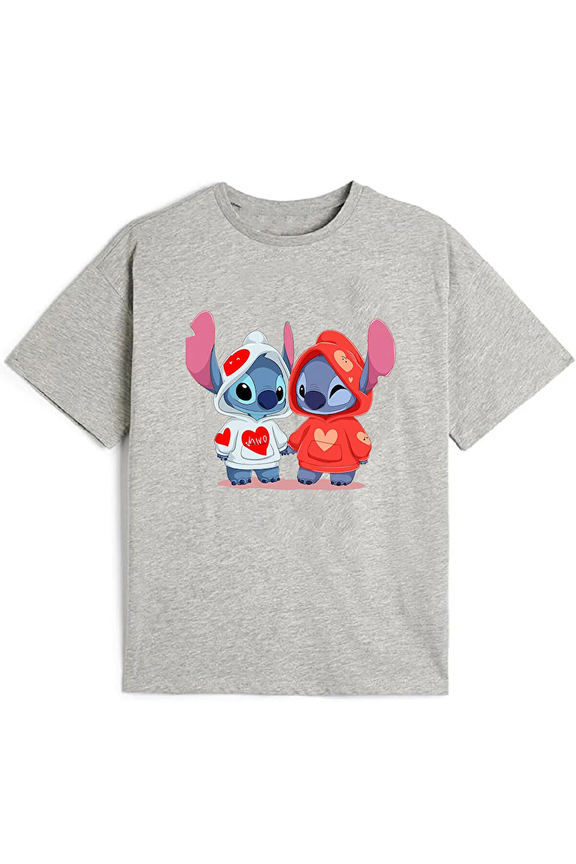 Pamuklu Kız Çocuk Lilo Baskılı Tshirt Tişört 5 6 7 8 9 10 11 12 13 14 yaş