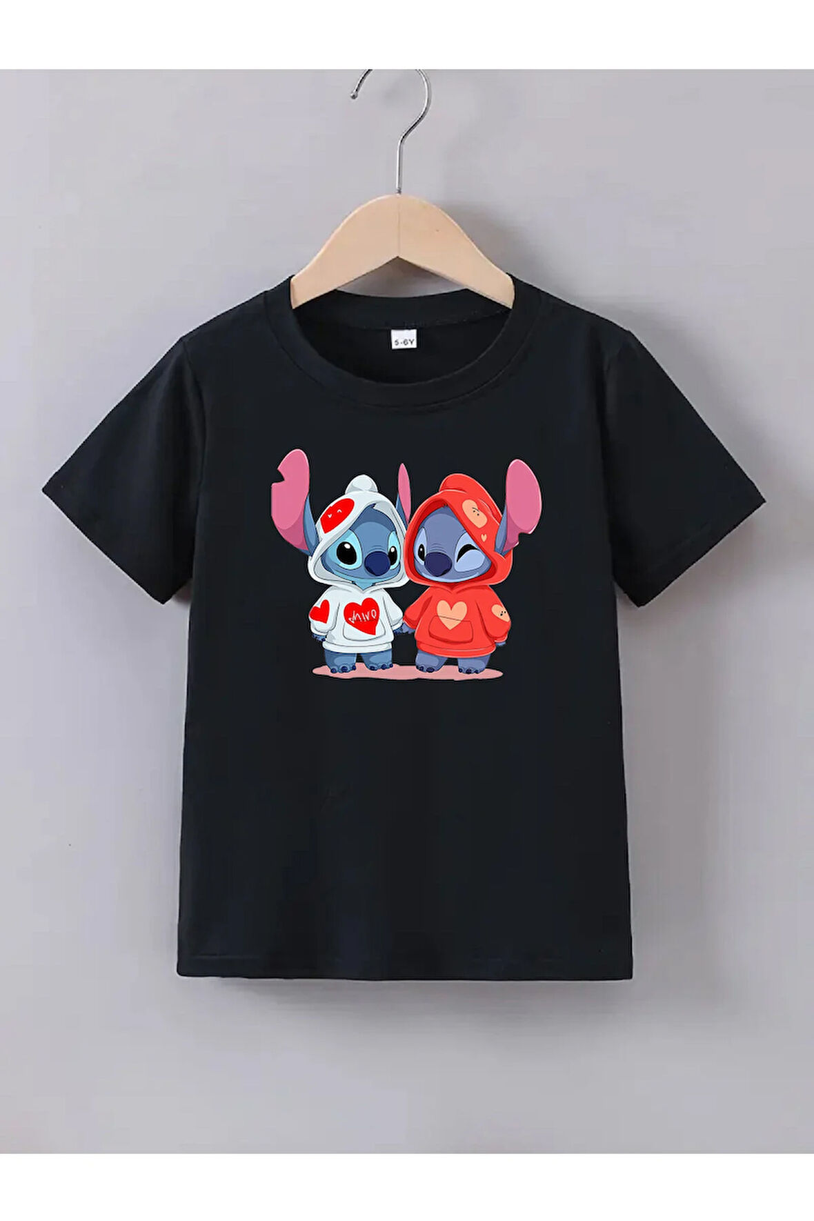 Pamuklu Kız Çocuk Lilo Baskılı Tshirt Tişört 5 6 7 8 9 10 11 12 13 14 yaş