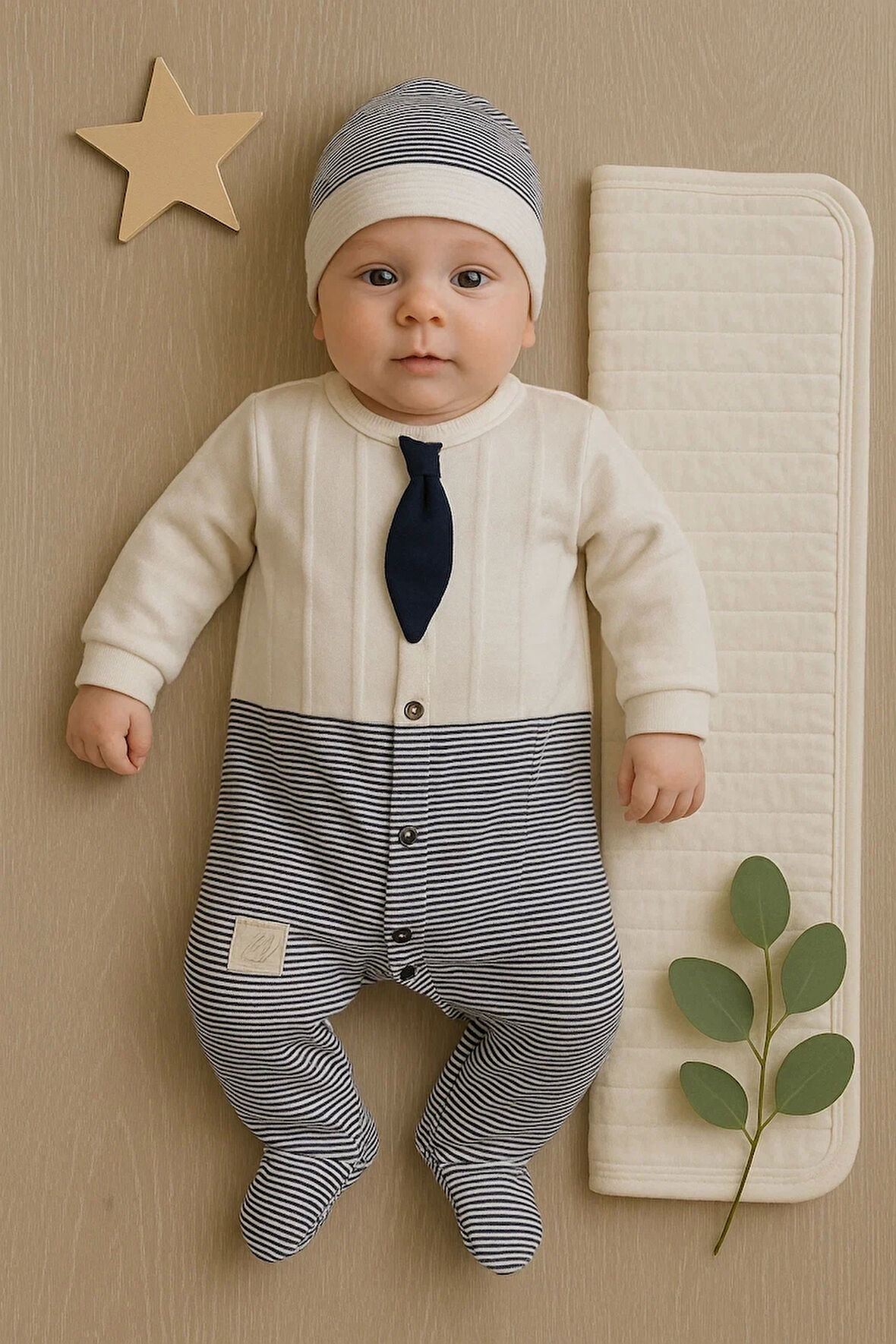 Battaniyeli Tulumlu Erkek Bebek Set %100 Pamuk