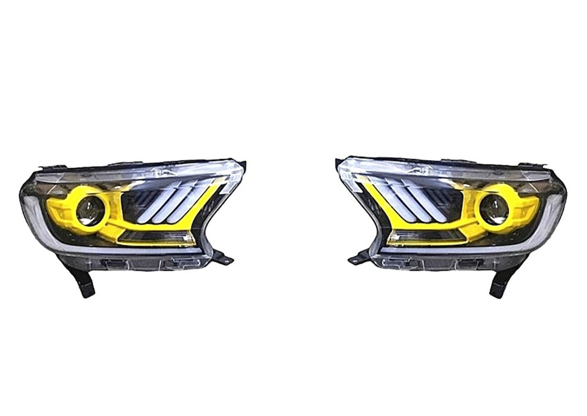 Ford Ranger Far Mustang Görünümlü Ledli Sağ Sol Set 2016-2021 Sarı iç
