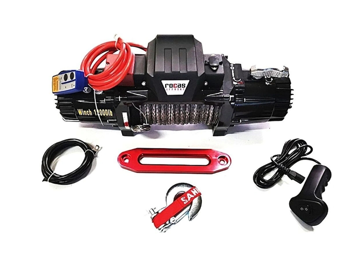 Offroad Vinç 12000 Lbs 5450kg Sentetik Halatlı Vinç 28 Metre