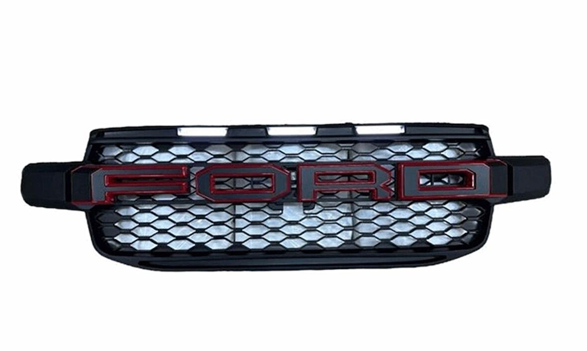Ford Ranger Ön Panjur Ledli Kırmızı Siyah Harf 2023 2024