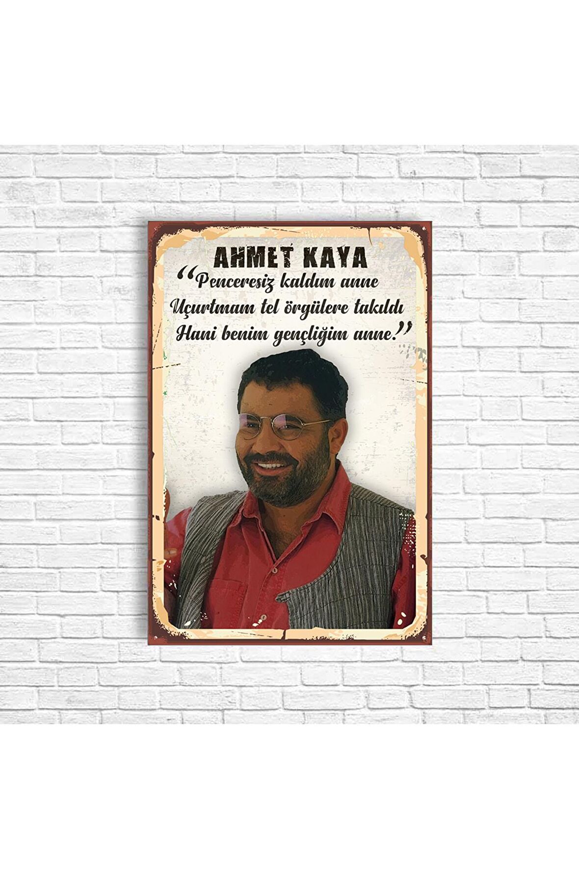 Ahmet Kaya Retro Ahşap Poster