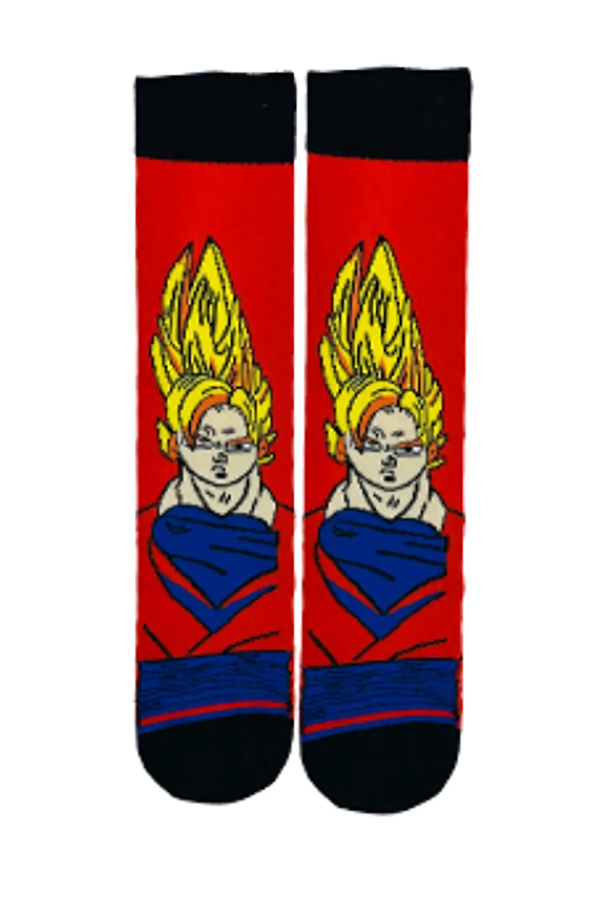 Anime Red Super Saiyan Desenli Renkli Çorap