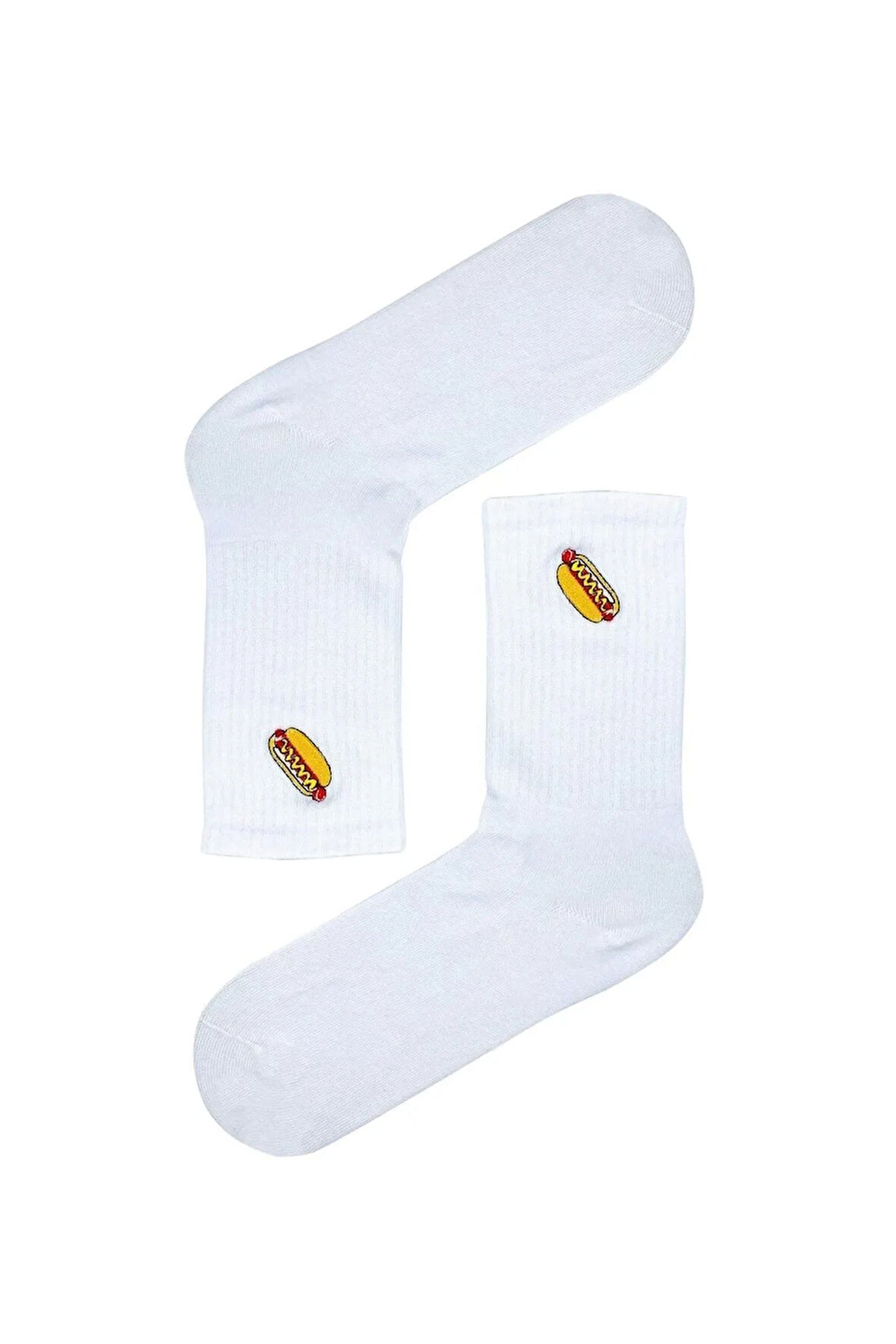 Hot Dog Nakışlı Tenis Spor Çorap
