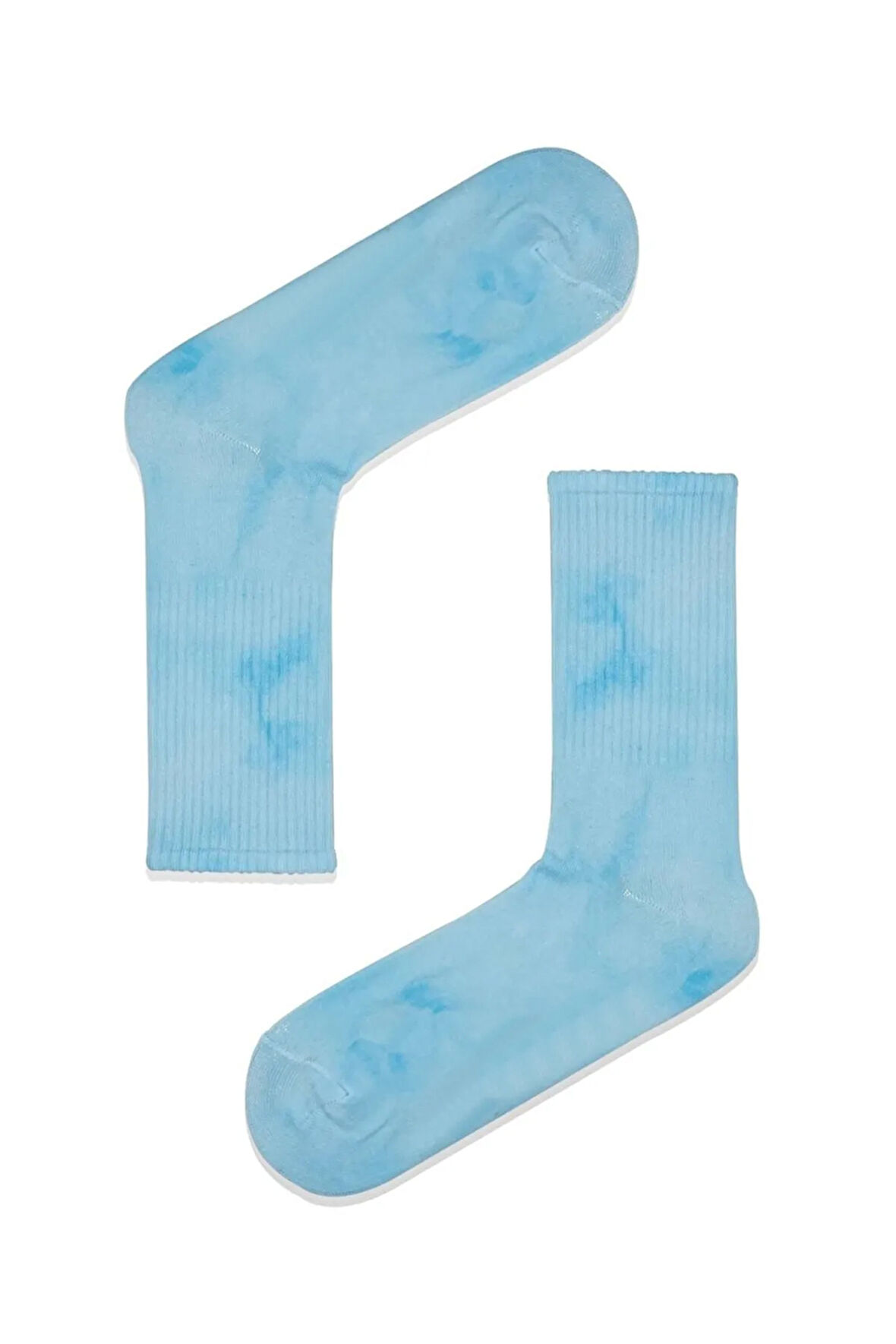 Eskitilmiş Mavi Batik Soket Spor Çorap