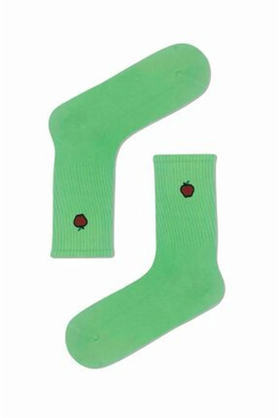 Elma Nakışlı Tenis Spor Çorap