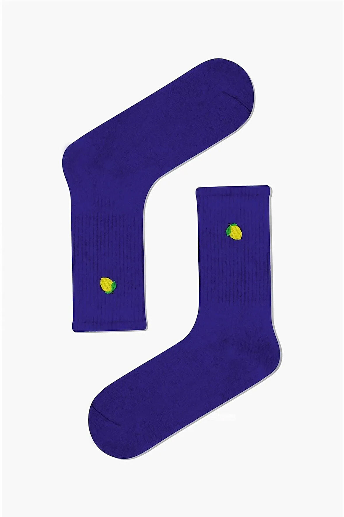 Limon Nakışlı Tenis Spor Çorap