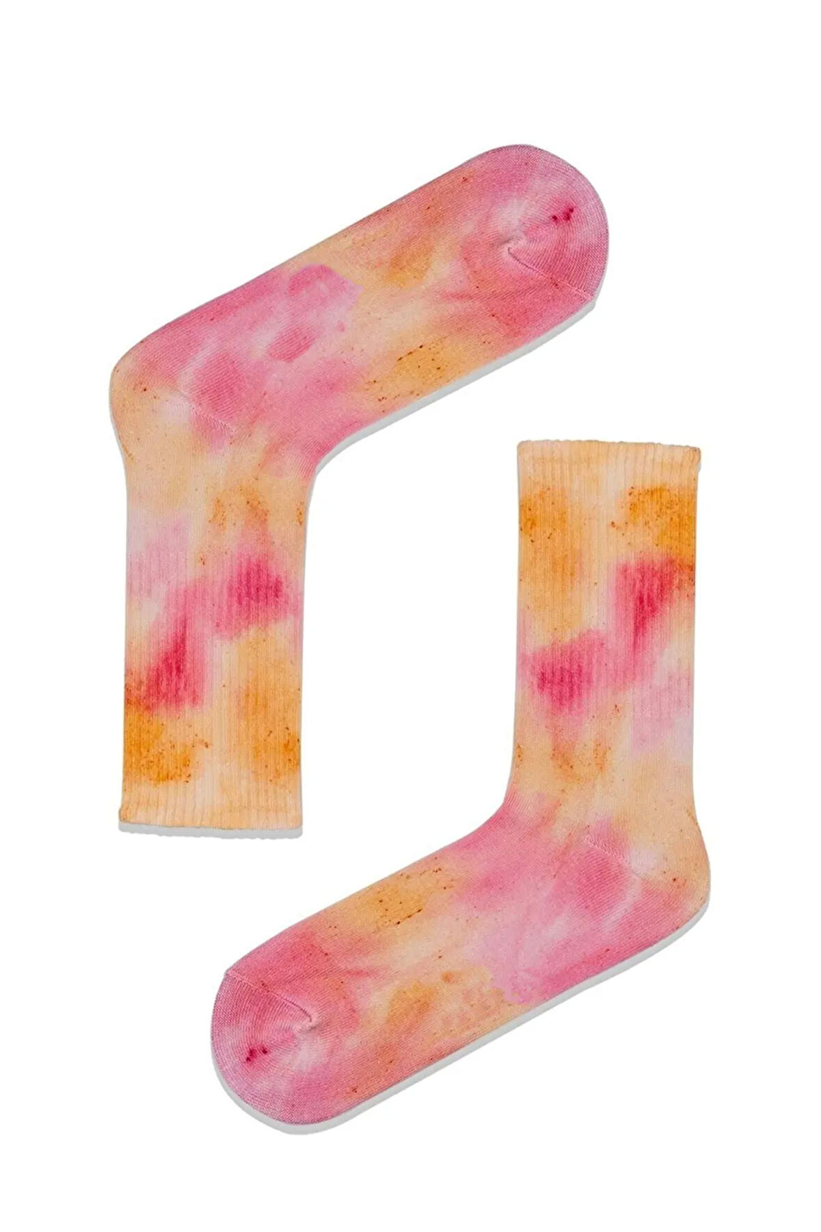 Pembe Fuşya Batik Soket Spor Çorap