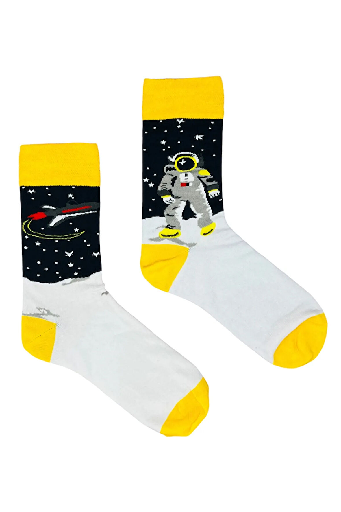 Sağlı Sollu Astronot Temalı Soket Çorap