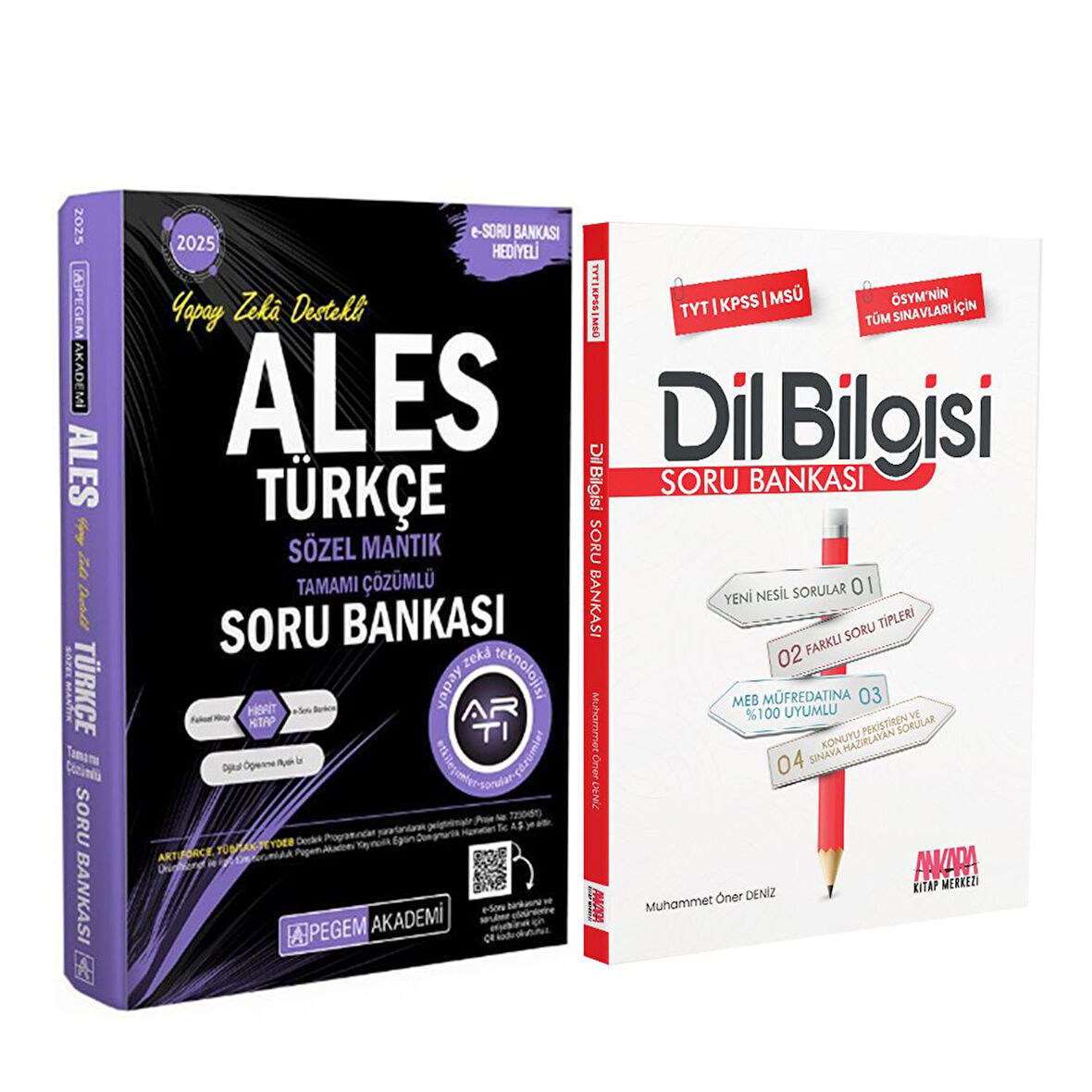 Pegem ALES Türkçe Sözel Mantık ve AKM Dil Bilgisi Soru Bankası Seti 2 Kitap
