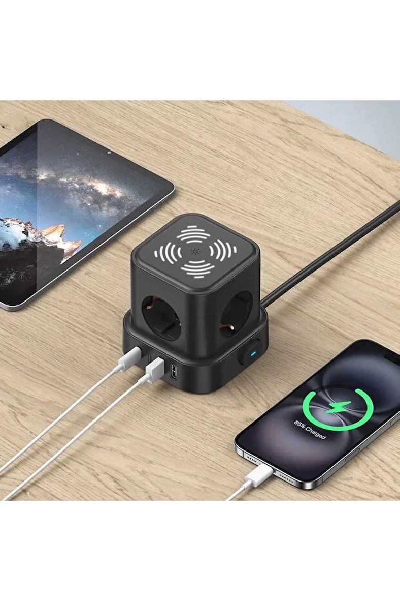lü Akım Korumalı Priz Gece Lambalı xusb xtype-c Çıkış Yüksek Gerilim Koruma Çoklu Priz Çoğaltıcı