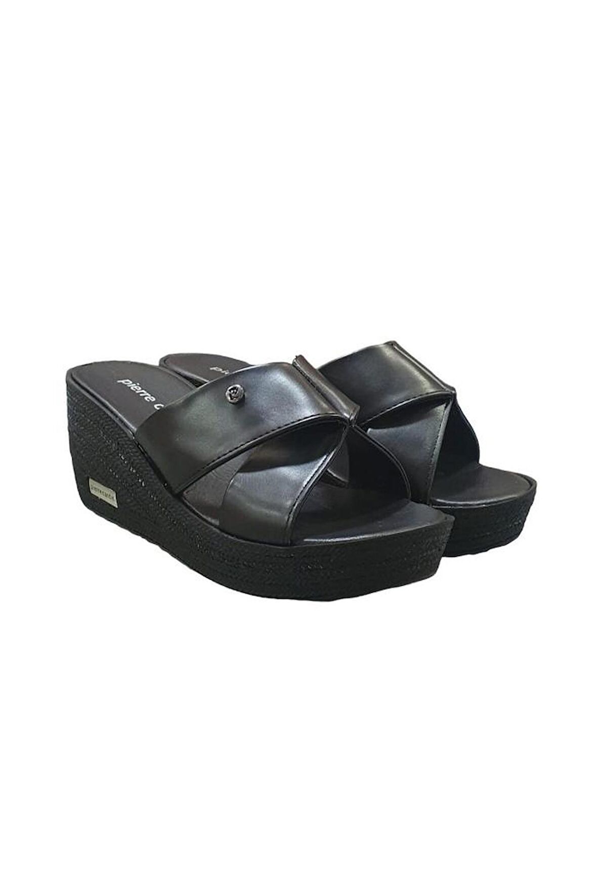 Pierre Cardin Üstü Çapraz Dolgu Topuk Günlük Kadın Terlik