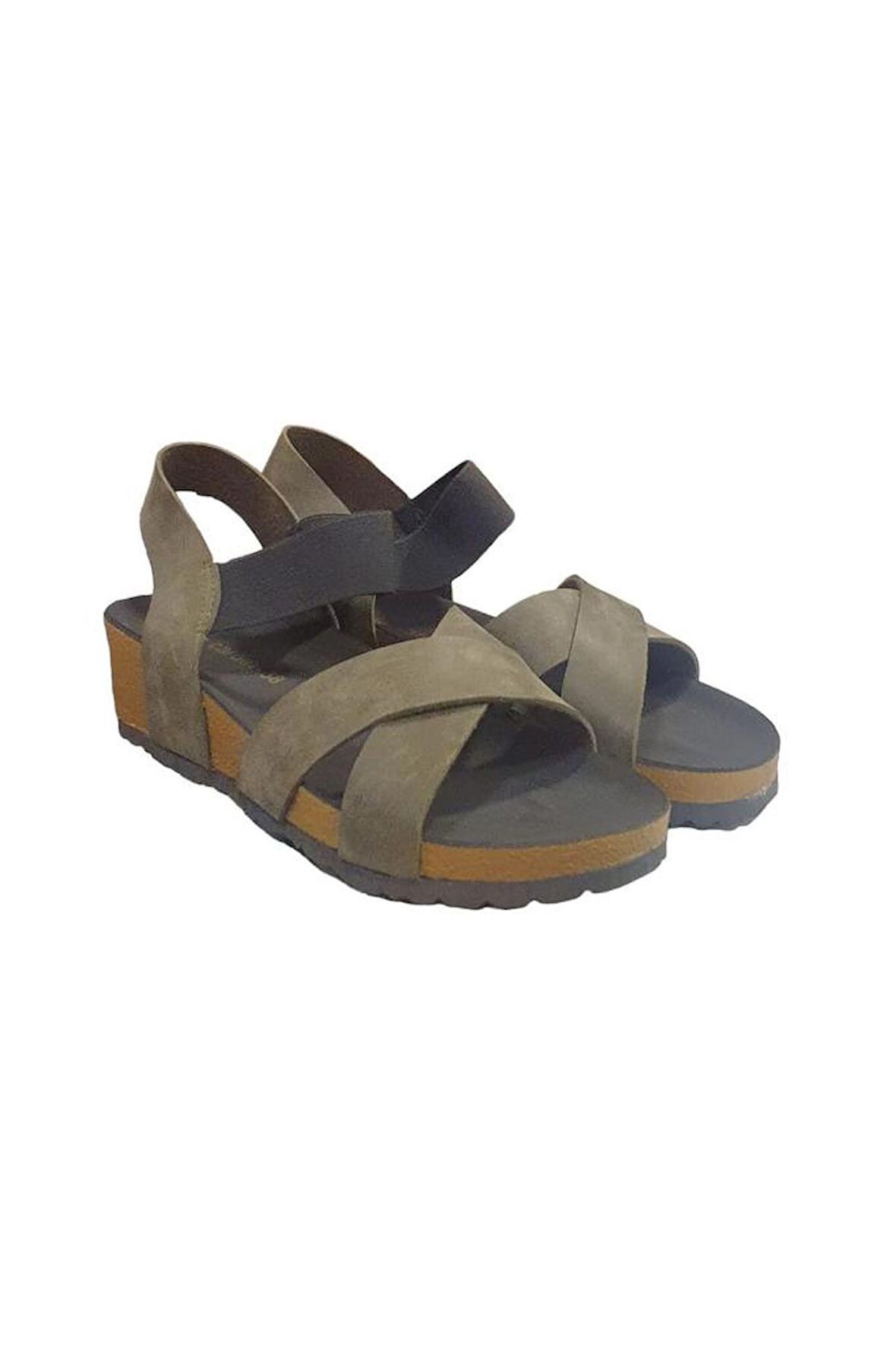 Pierre Cardin Üstü Ayarlı Lastikli Dolgu Topuk Kadın Sandalet