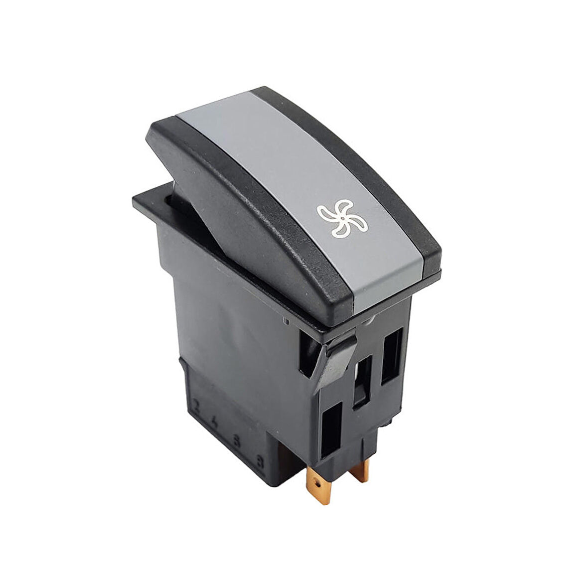 OTOKAR Doruk Otobüs Klima Fan Anahtar Düğme Rocker Switch 6 Pin (Off-On-On) - Ampullü 24V